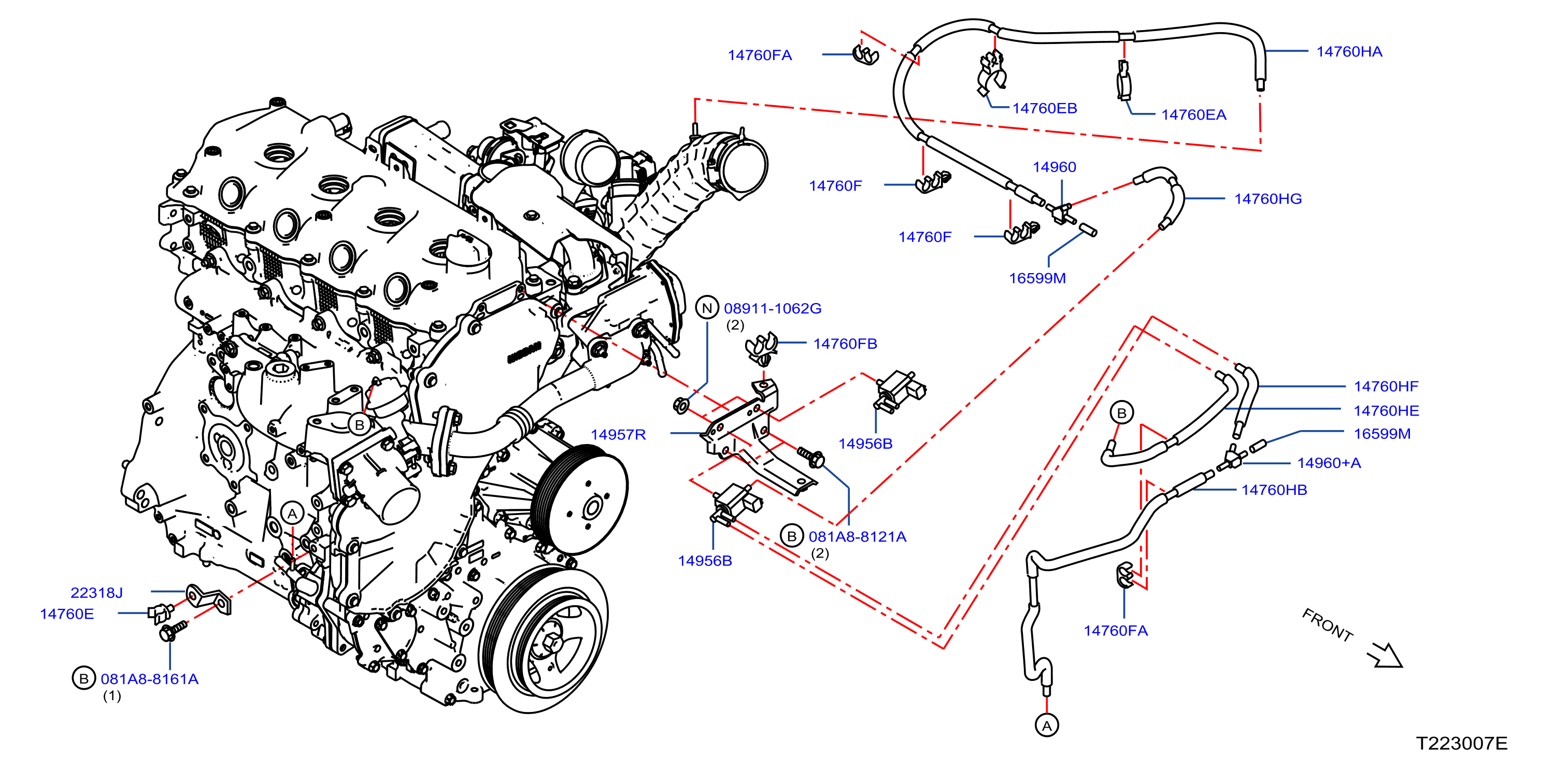 Engine Control Vacuum Piping With Out Egr