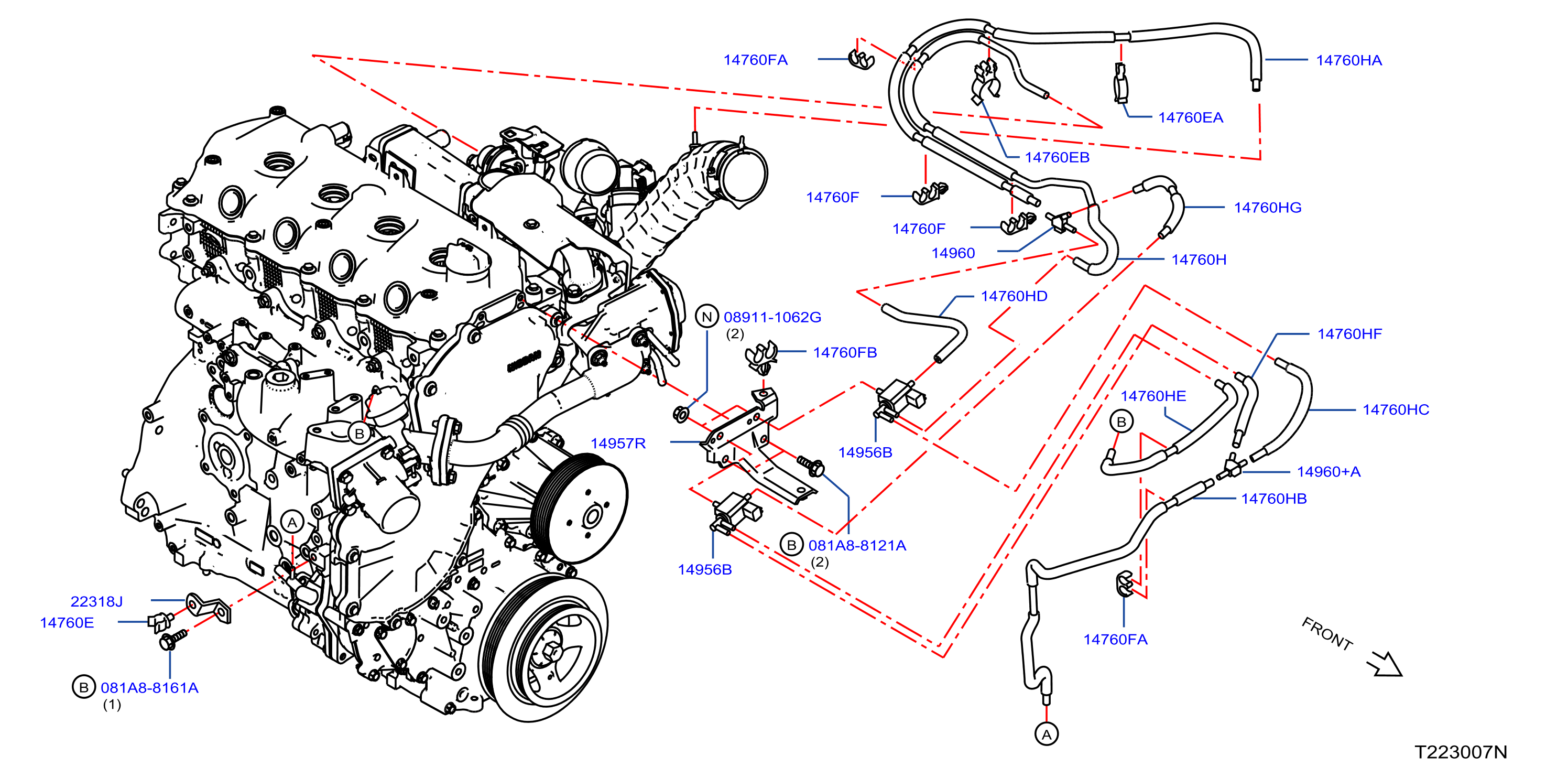 Engine Control Vacuum Piping With Egr