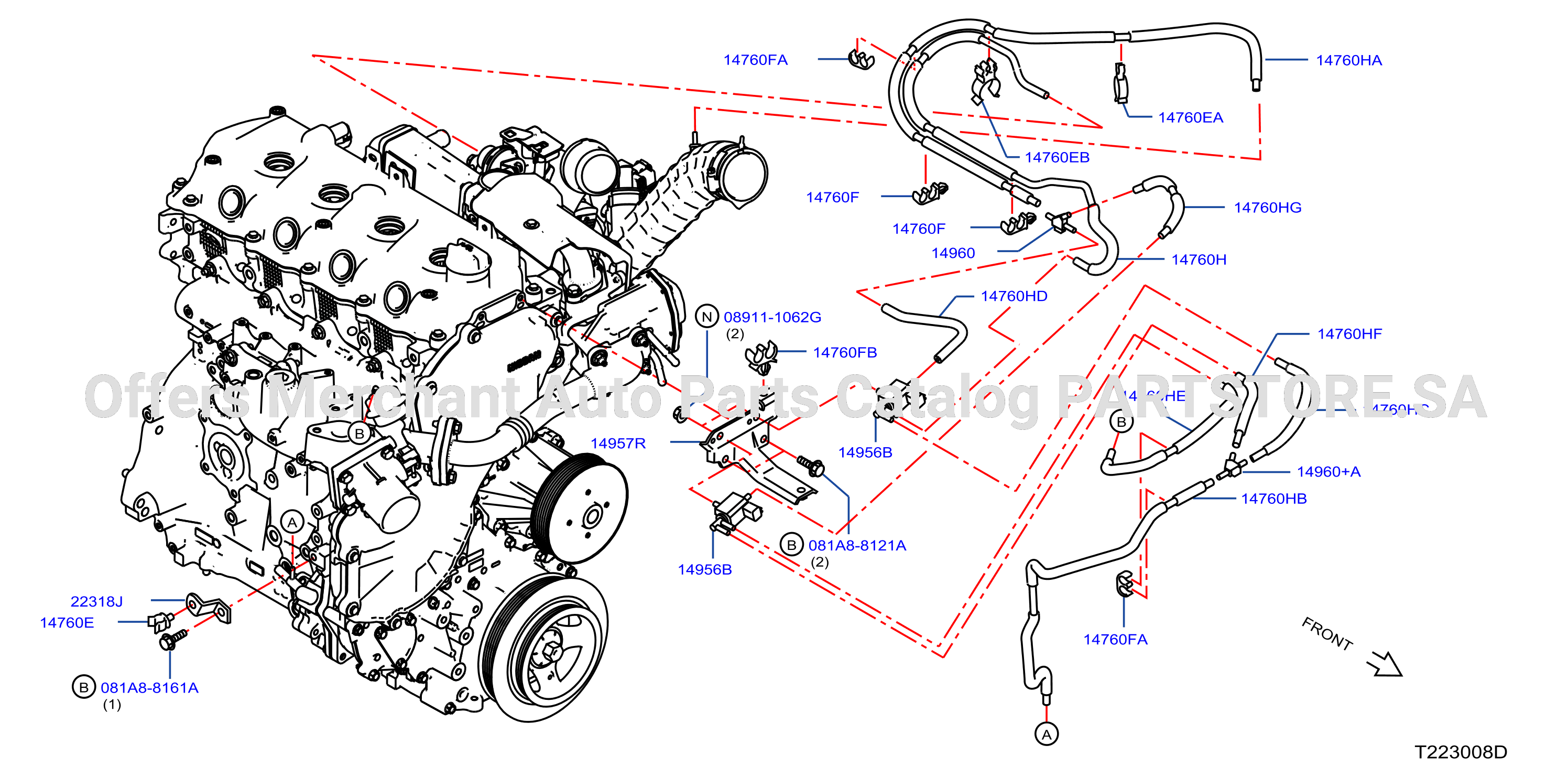Engine Control Vacuum Piping With Egr