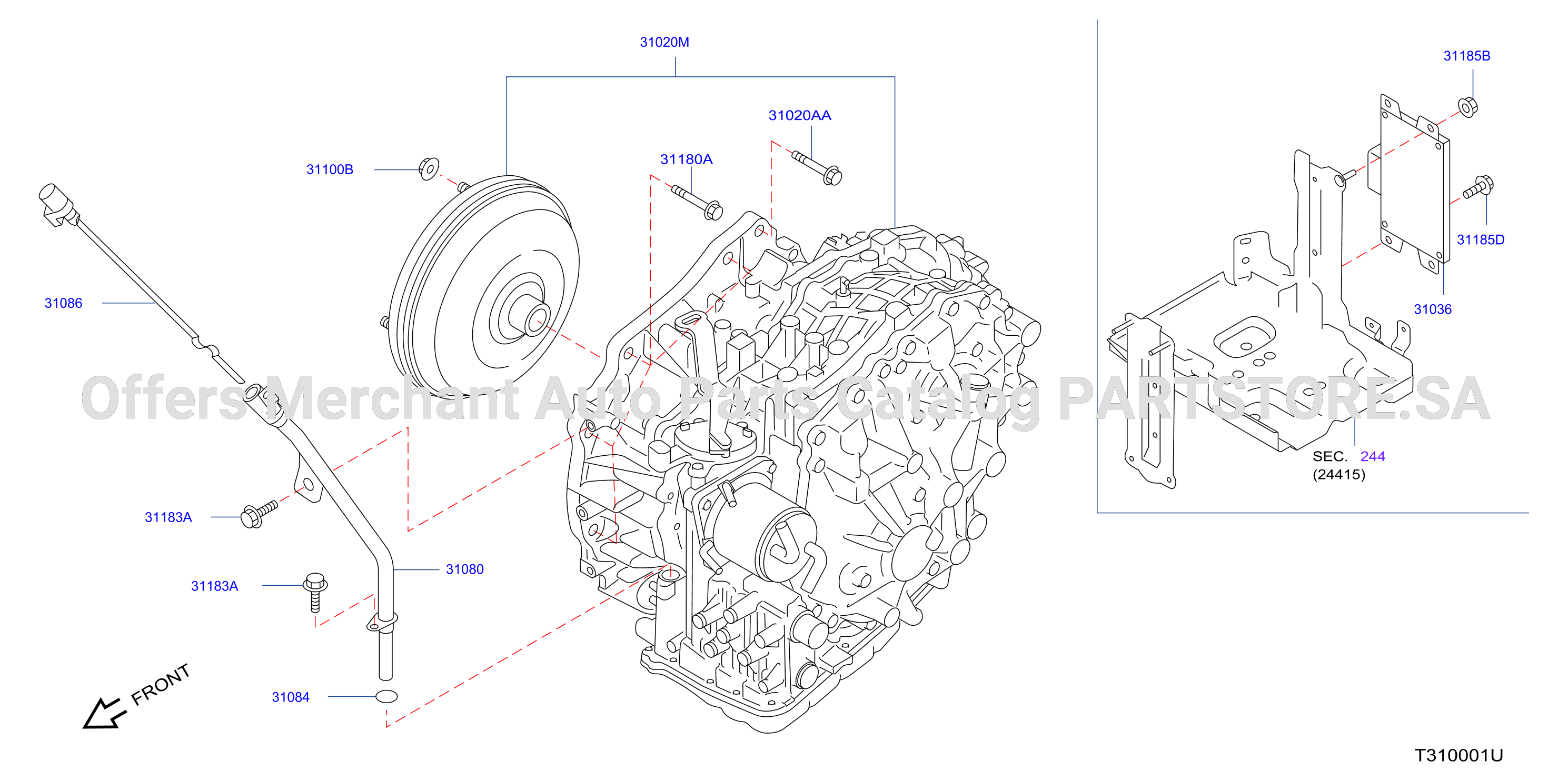 Auto Transmission Transaxle Fitting Assembly Fitting Parts