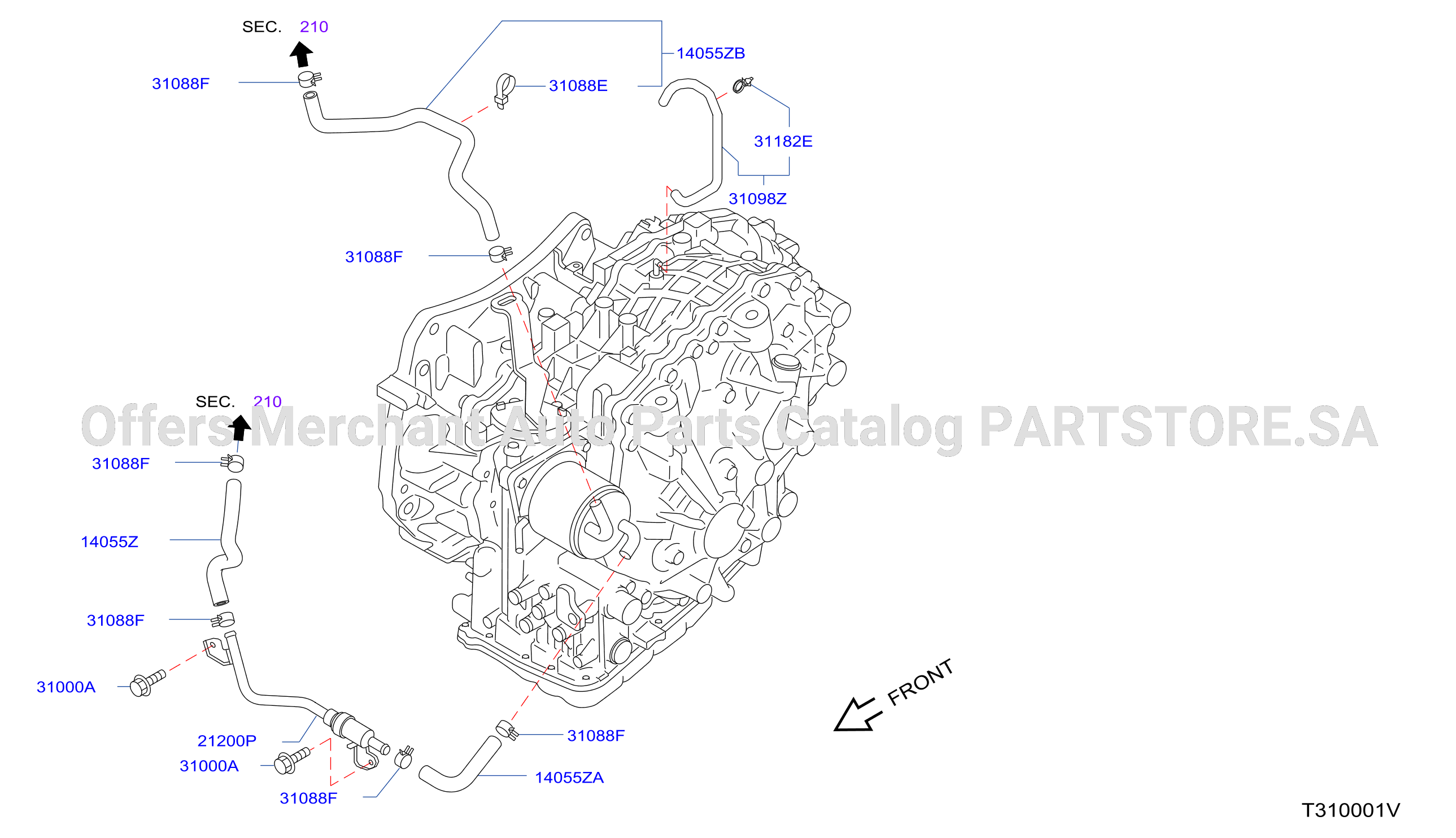 Auto Transmission Transaxle Fitting Oil Cooler Tube Parts