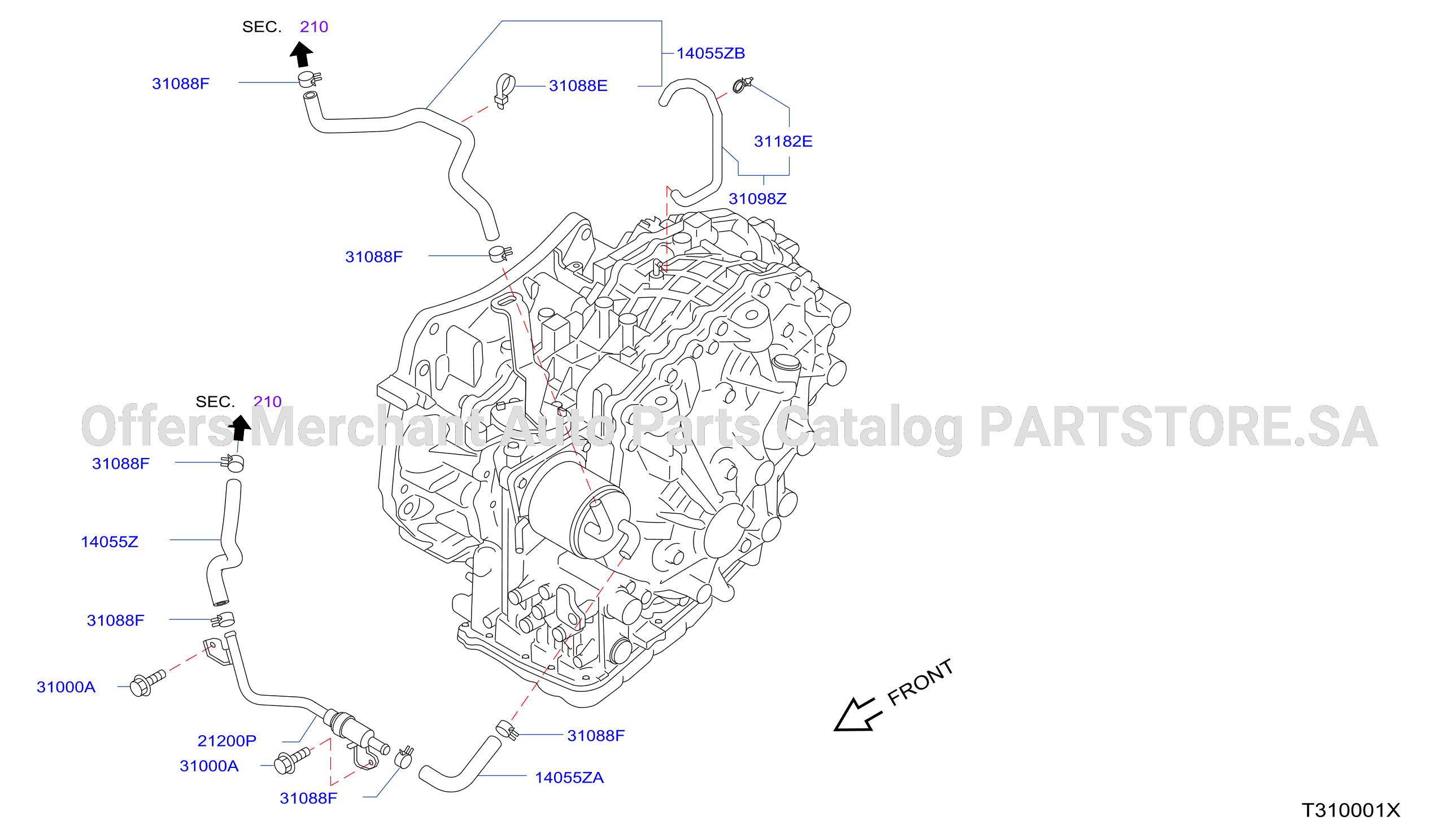 Auto Transmission Transaxle Fitting Oil Cooler Tube Parts