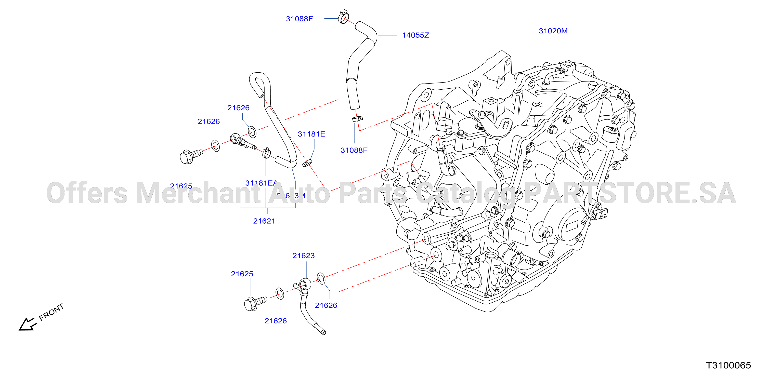 Auto Transmission Transaxle Fitting Oil Cooler Tube Parts