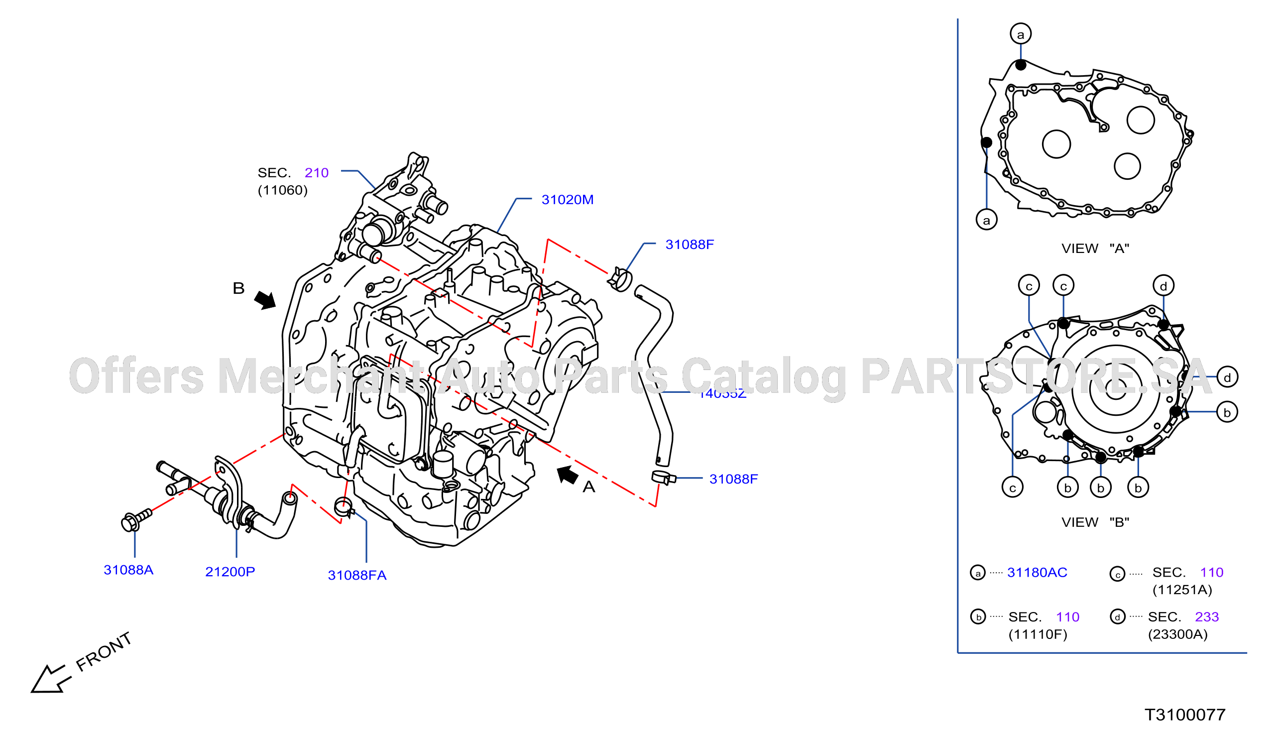 Auto Transmission Transaxle Fitting Oil Cooler Tube Parts