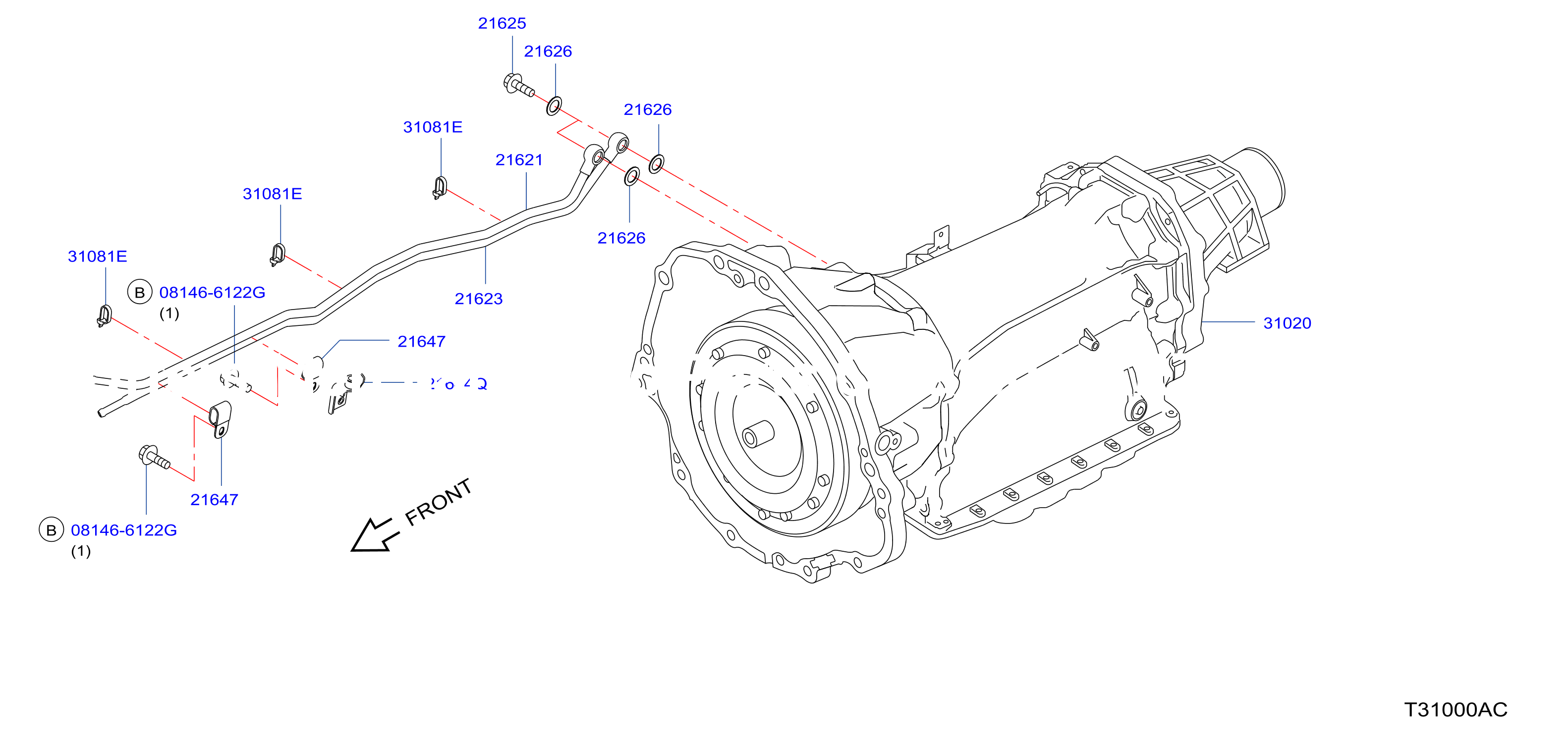 Auto Transmission Transaxle Fitting Oil Cooler Tube Parts