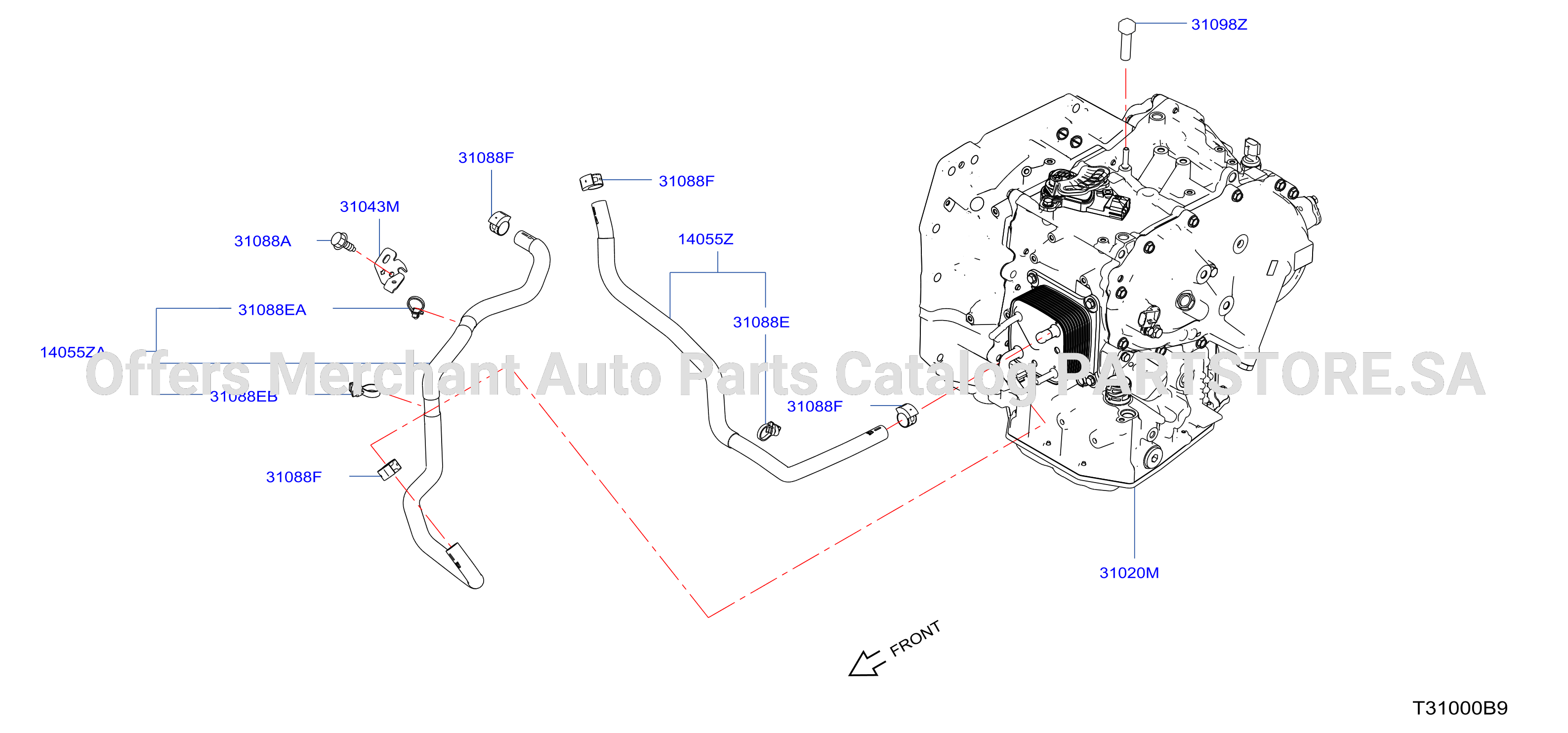 Auto Transmission Transaxle Fitting Oil Cooler Tube Parts