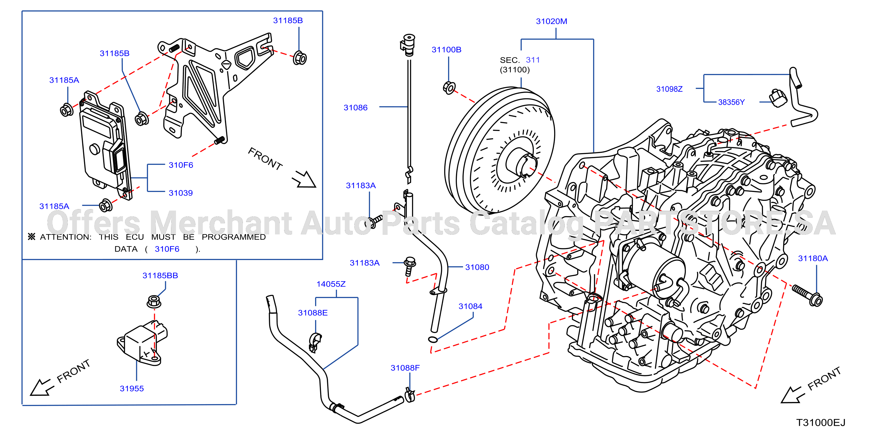 Auto Transmission Transaxle Fitting Assembly Fitting Parts