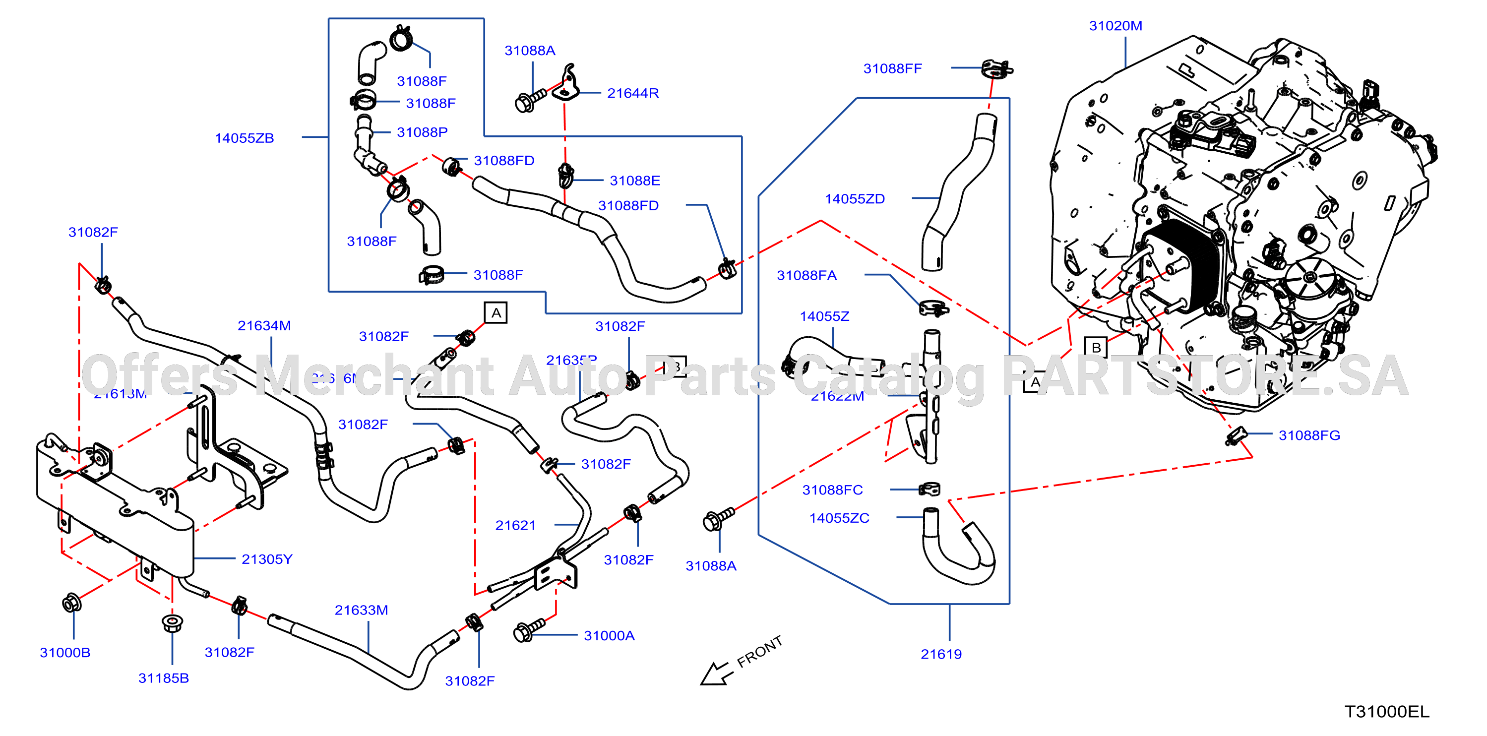 Auto Transmission Transaxle Fitting Oil Cooler Tube Parts