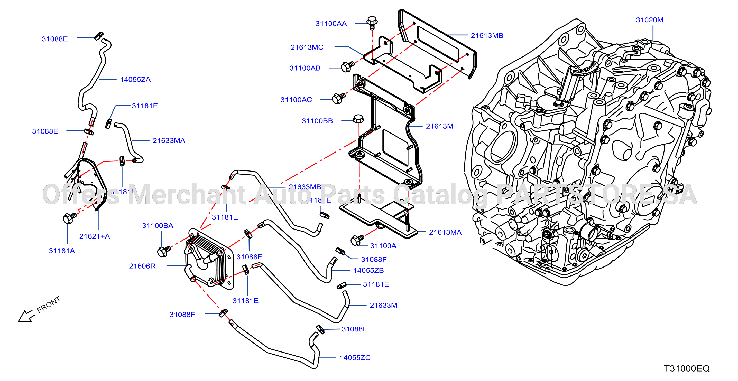 Auto Transmission Transaxle Fitting Oil Cooler Tube Parts Spec