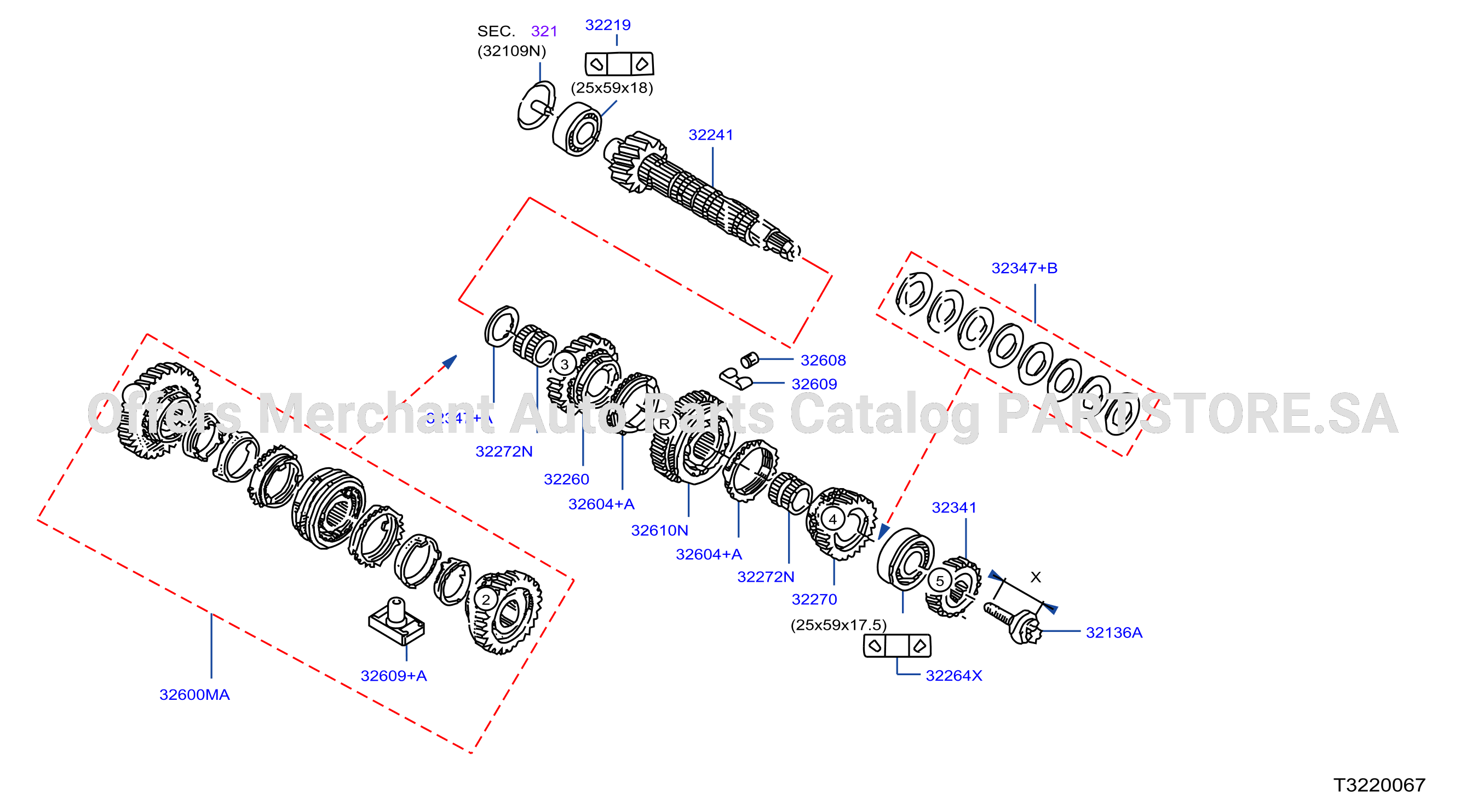 Transmission Gear Output Shaft