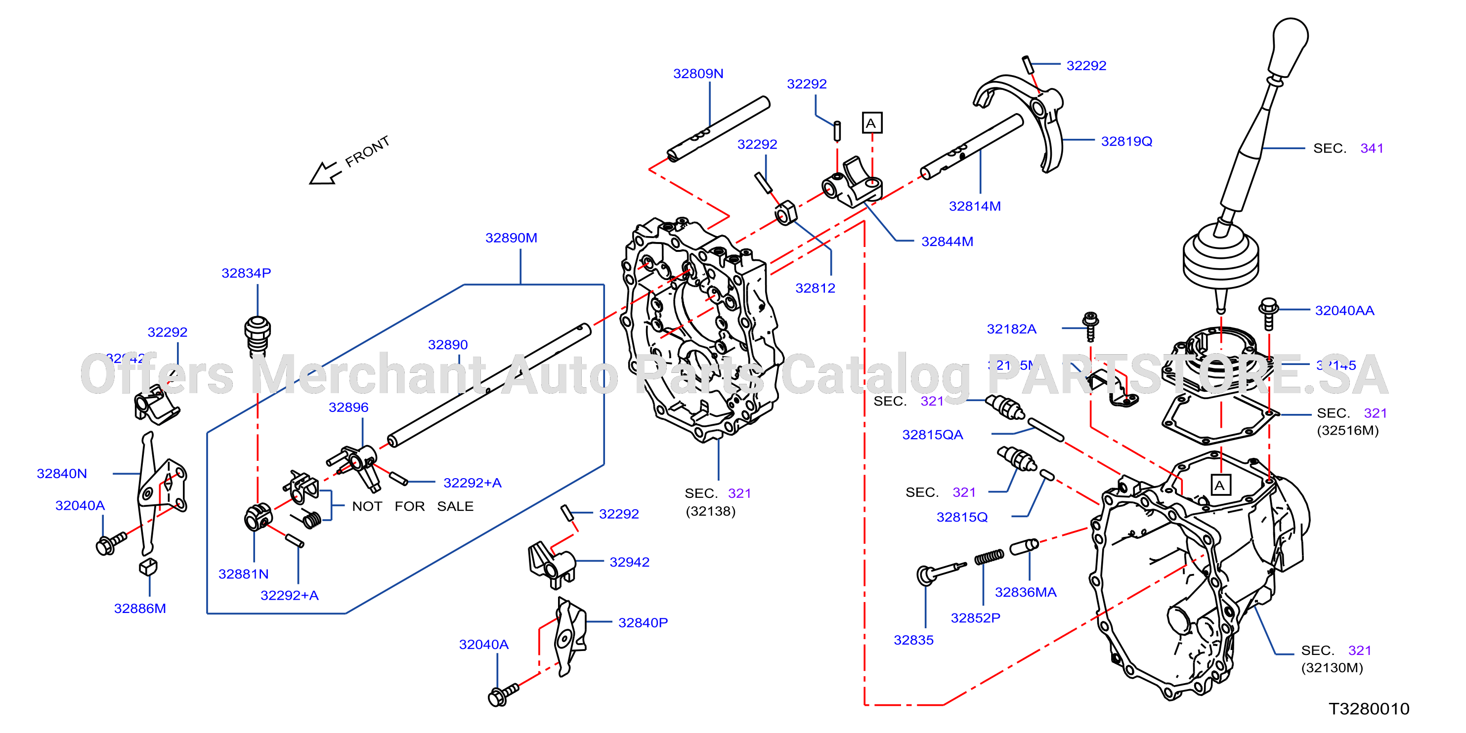 Transmission Shift Control Striking Rod Shift Fork