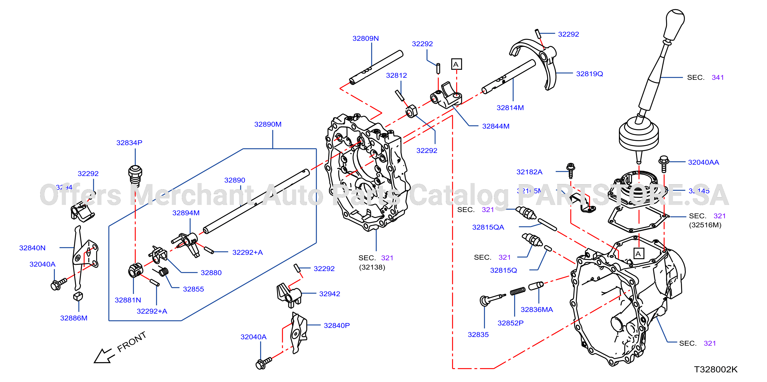 Transmission Shift Control Striking Rod Shift Fork