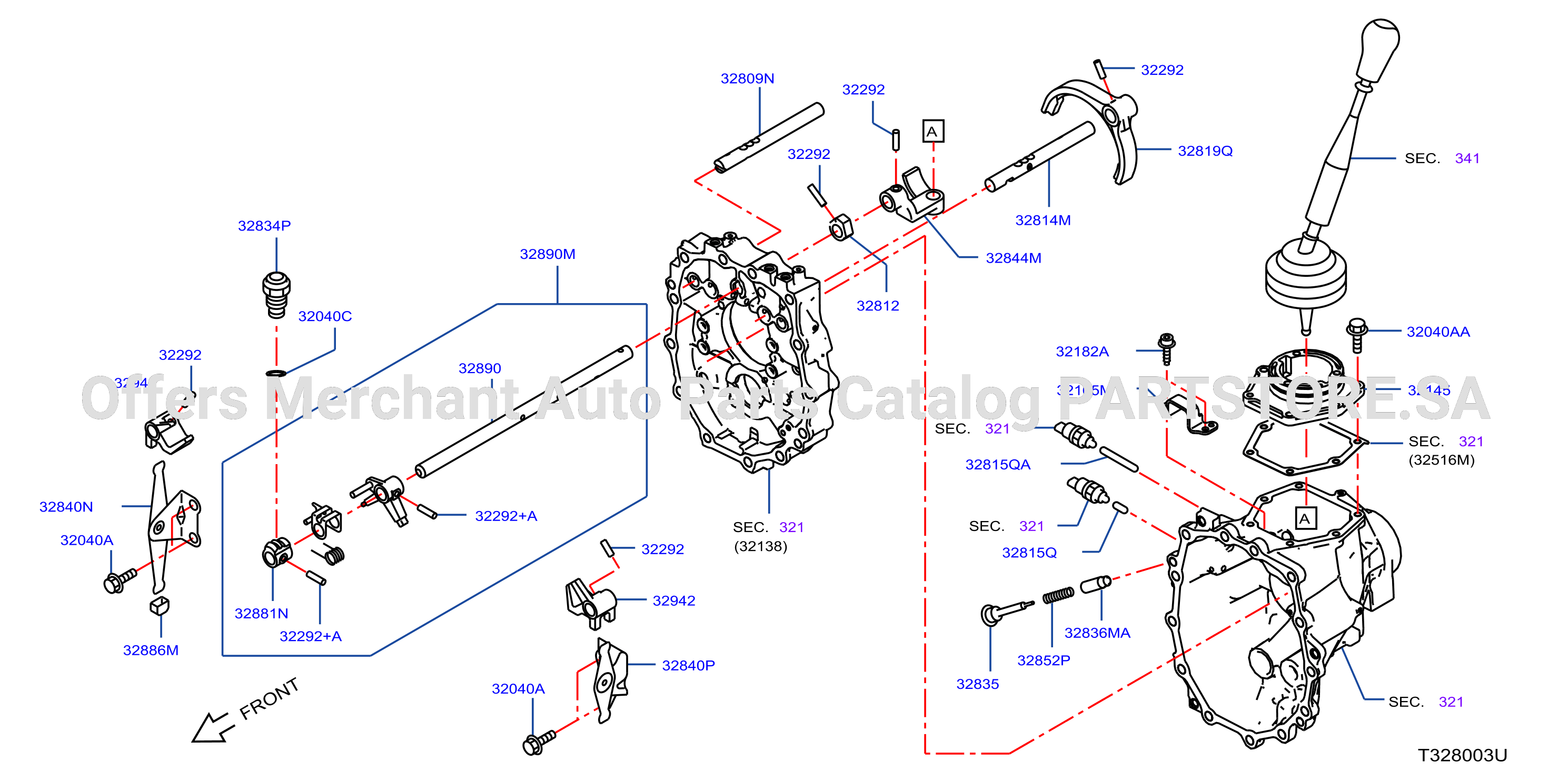 Transmission Shift Control Striking Rod Shift Fork