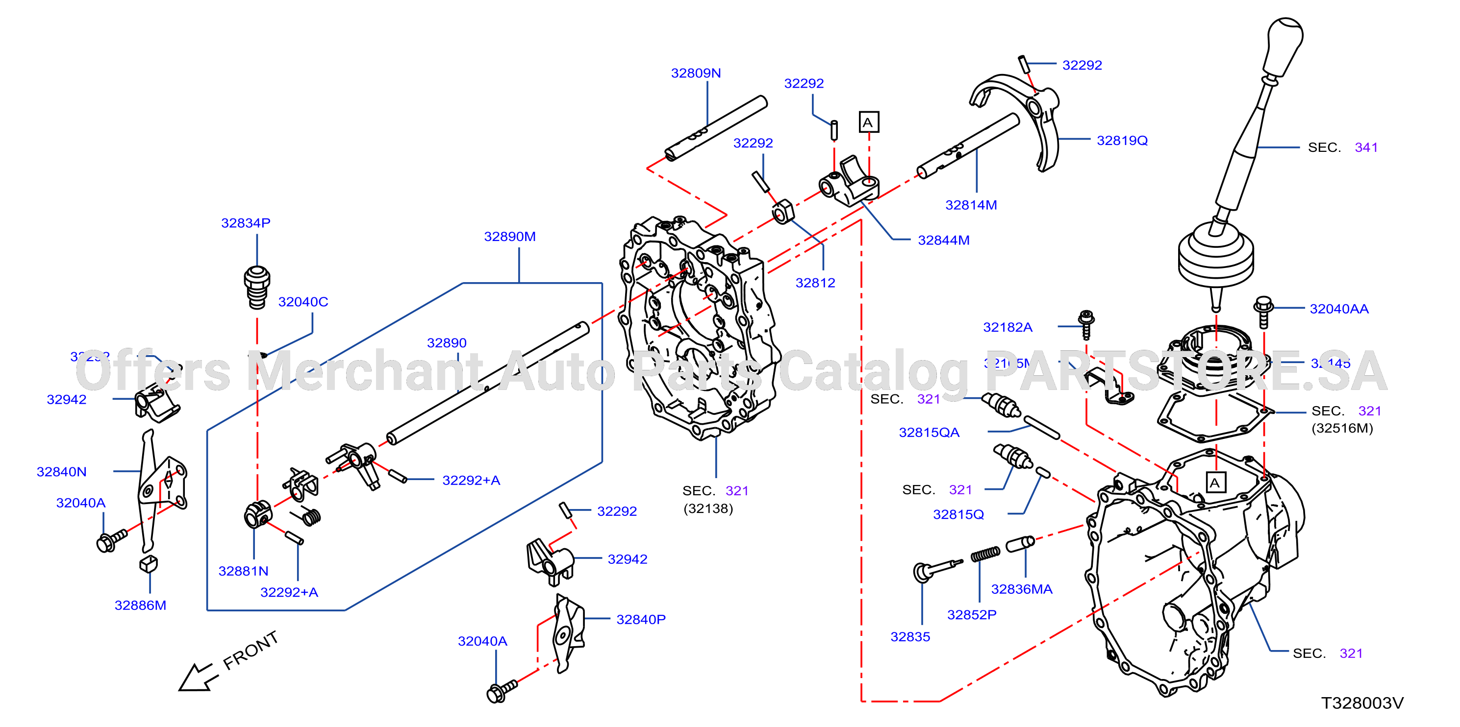 Transmission Shift Control Striking Rod Shift Fork