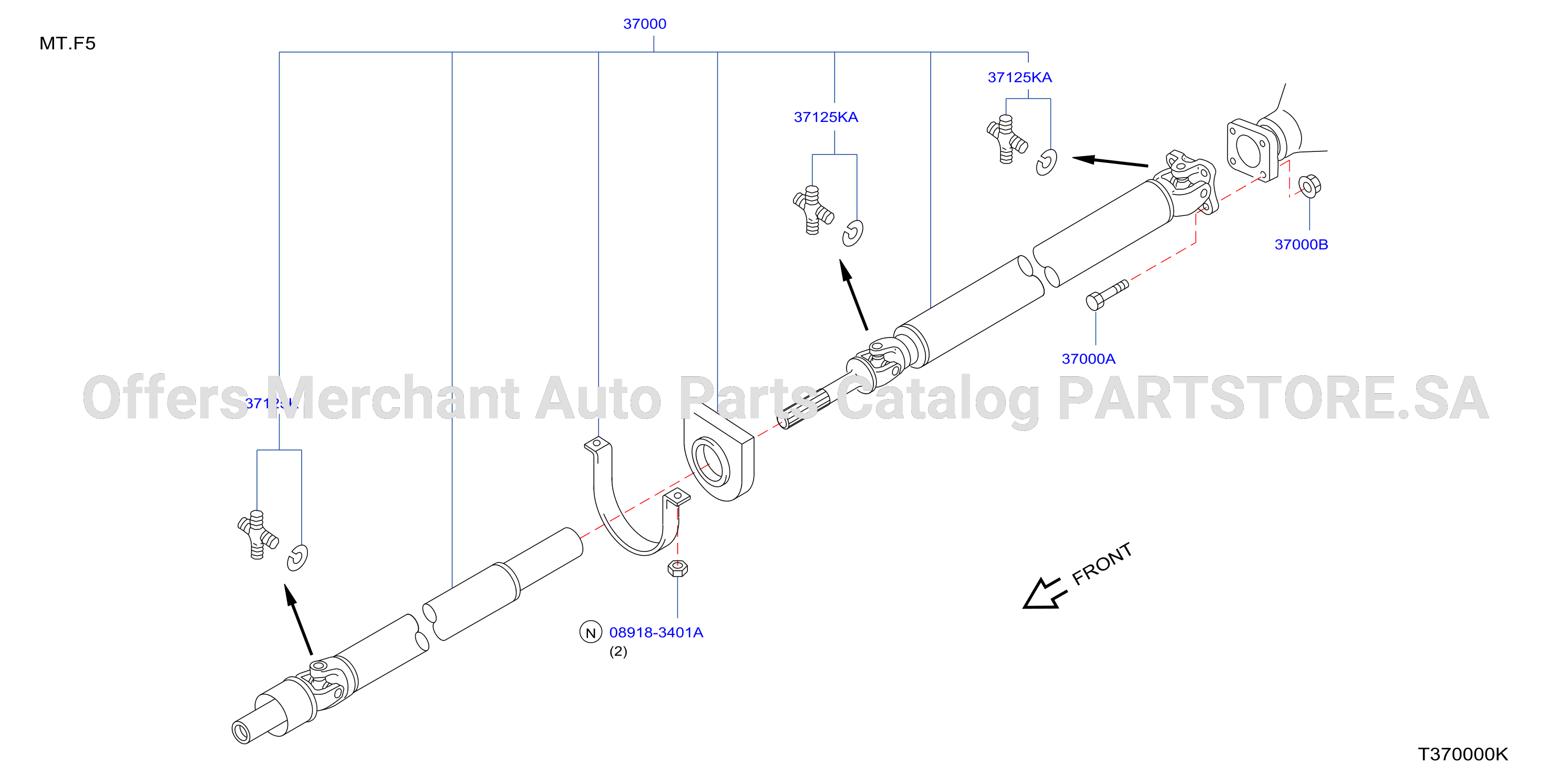 Propeller Shaft 2Wd Mt F5