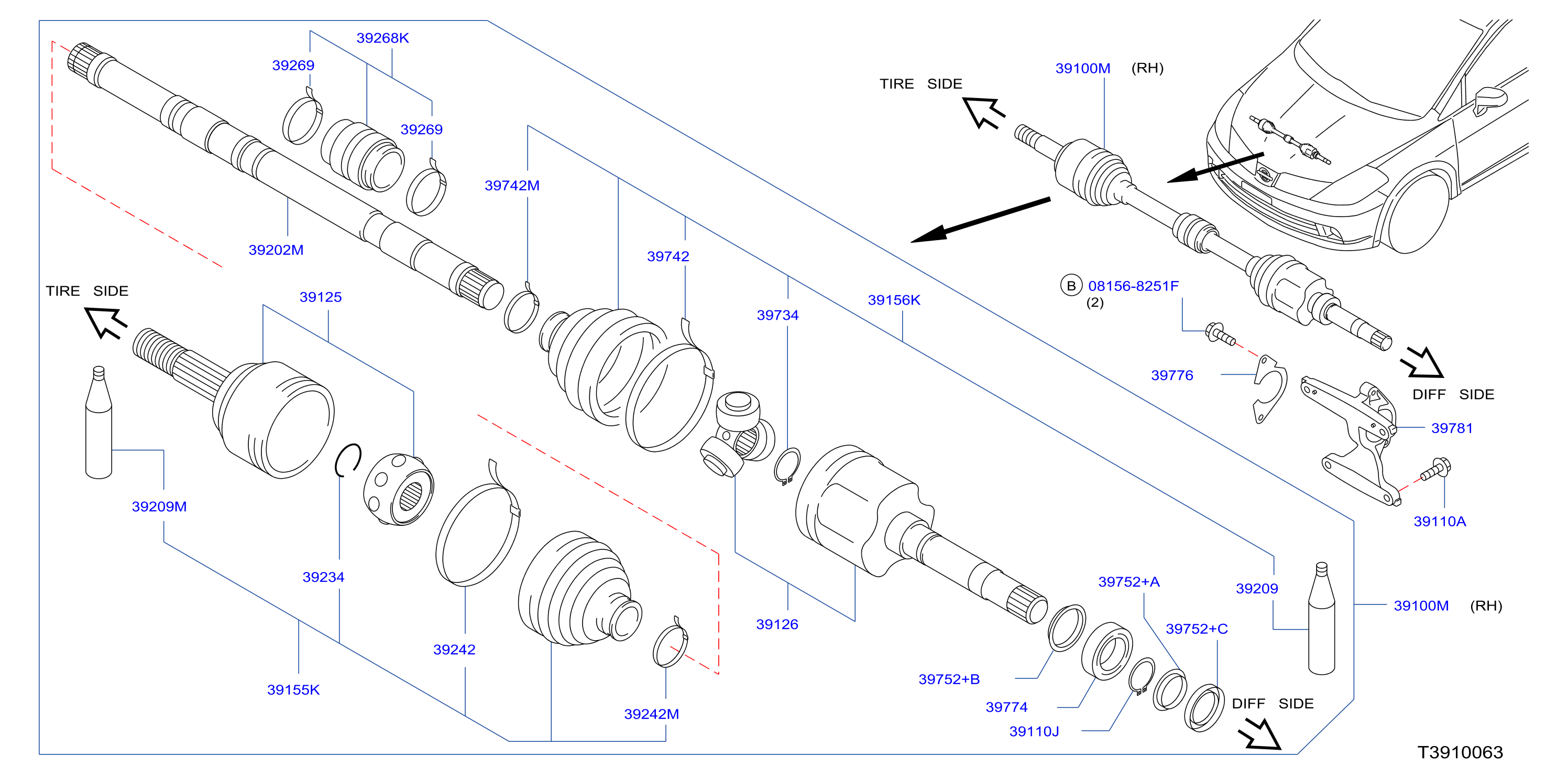 Front Drive Shaft Rh Side