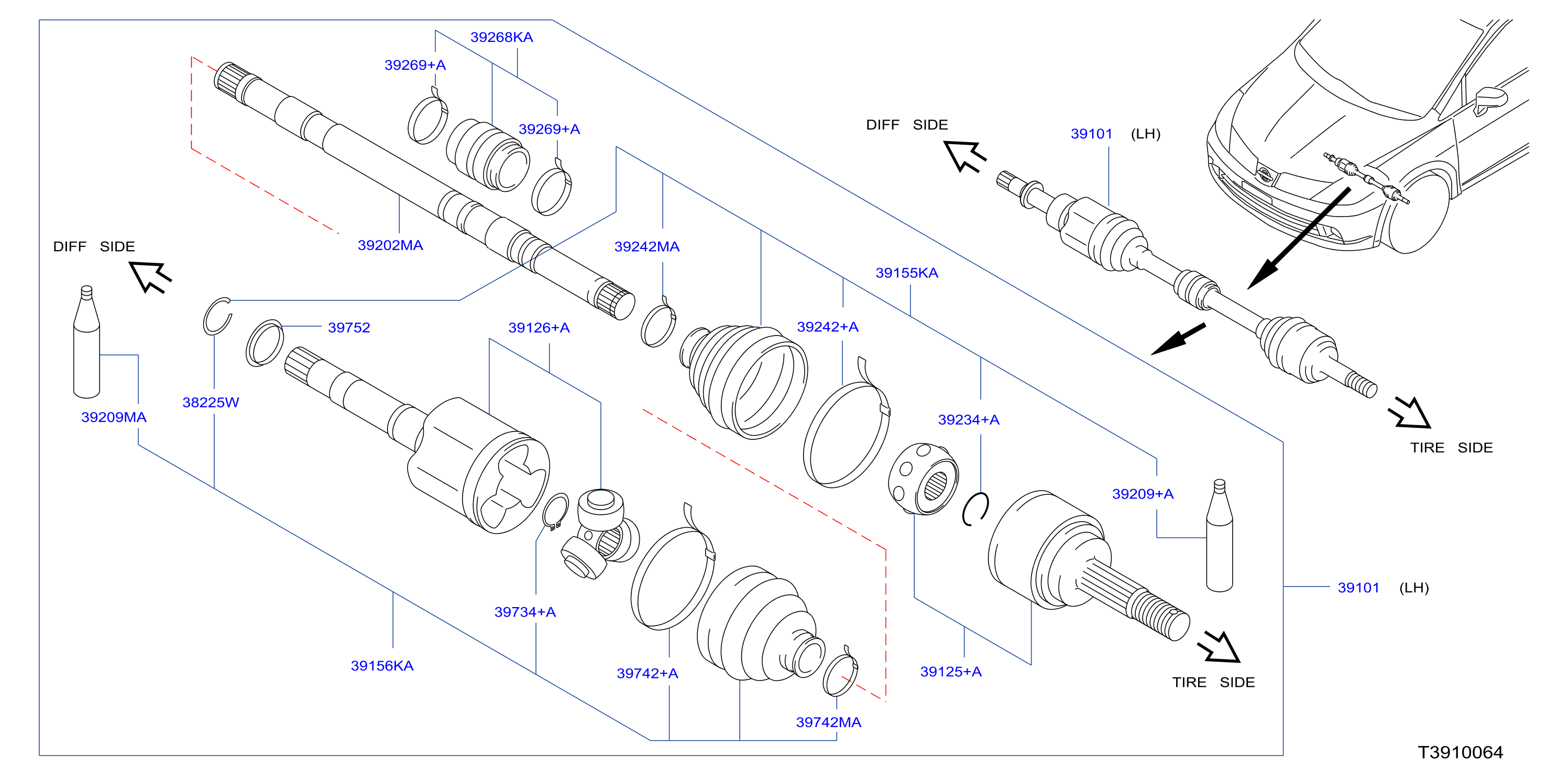 Front Drive Shaft Lh Side