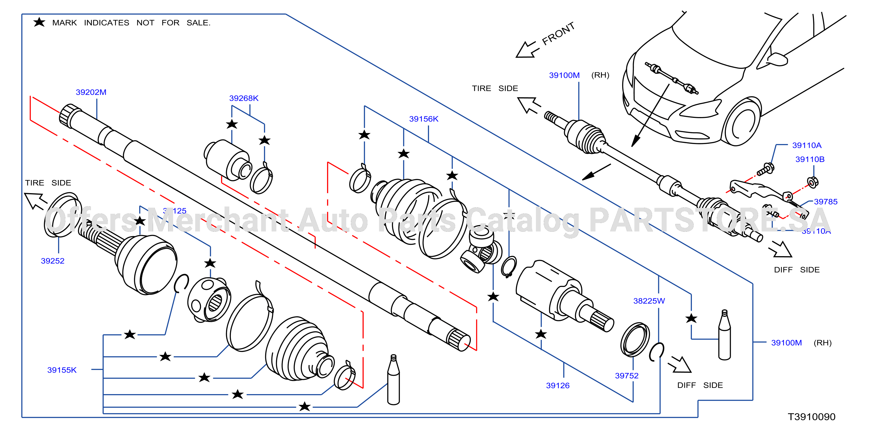 Front Drive Shaft Rh Side