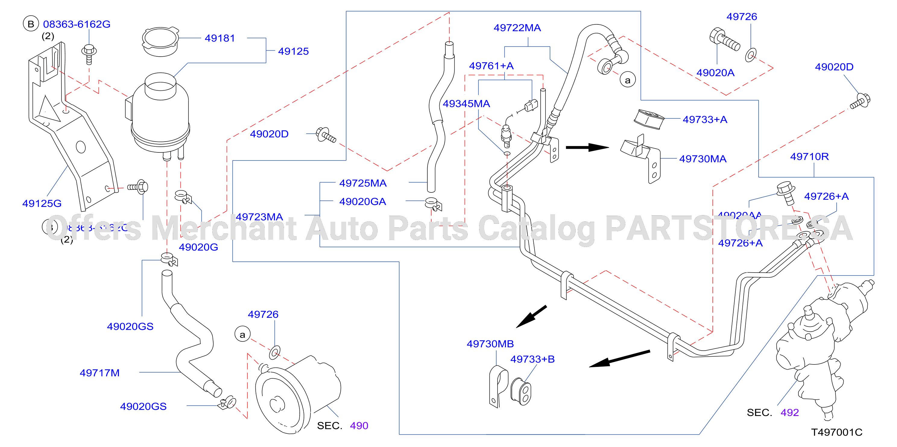 Power Steering Piping 4Wd Ka24De