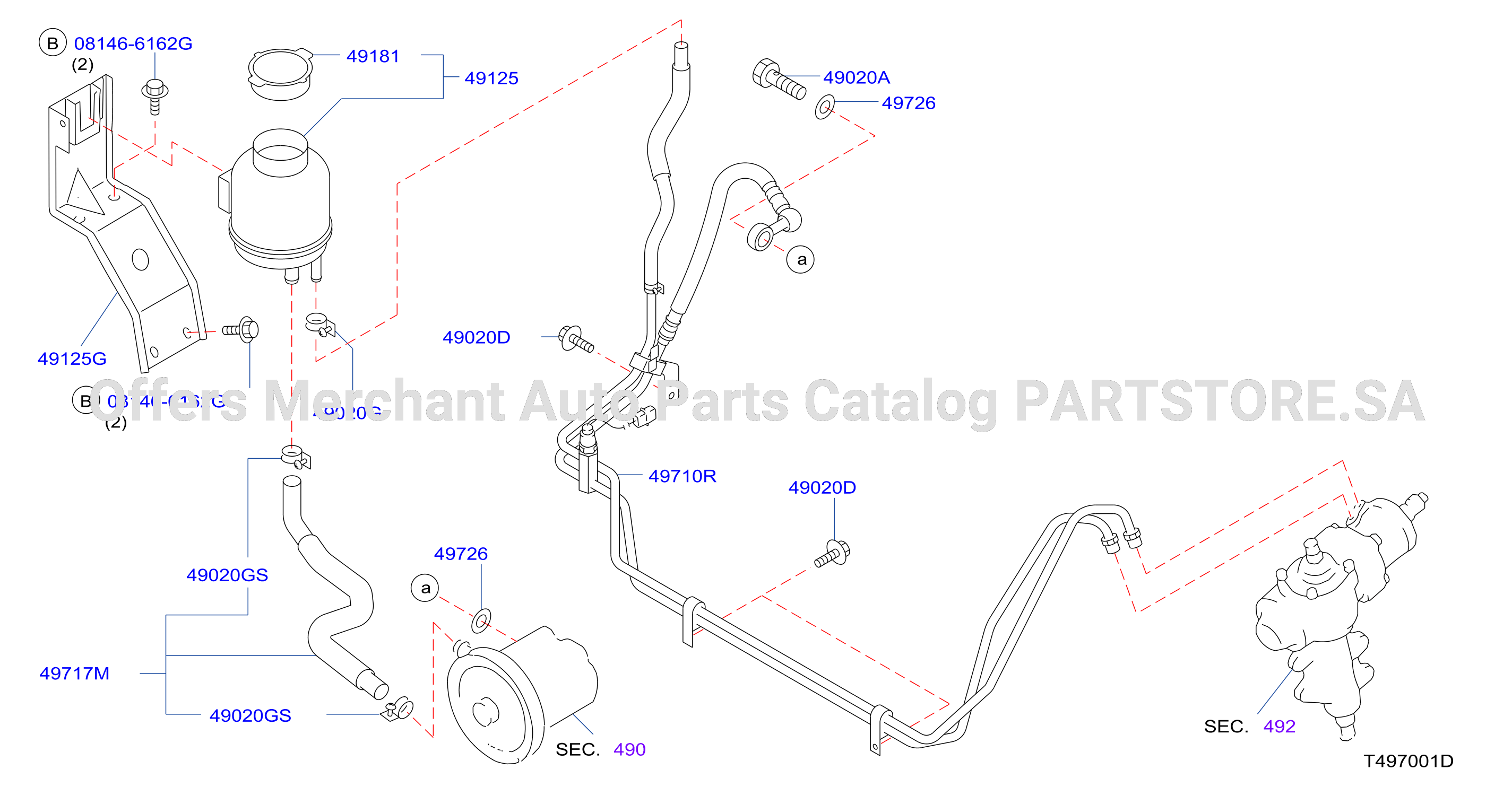 Power Steering Piping 2Wd Yd25 Hose