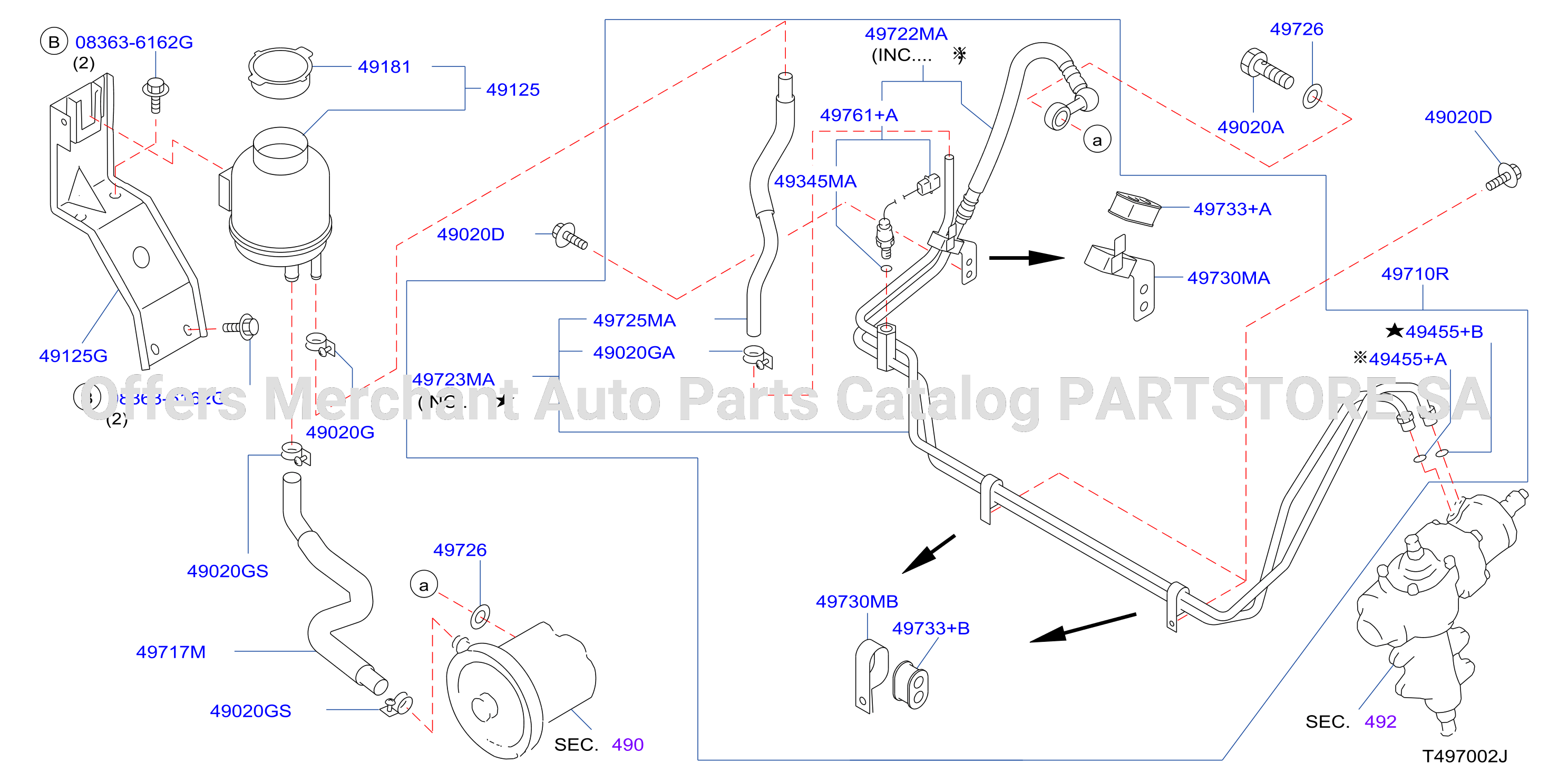 Power Steering Piping Ka24 Yd25 Td27 Qd32