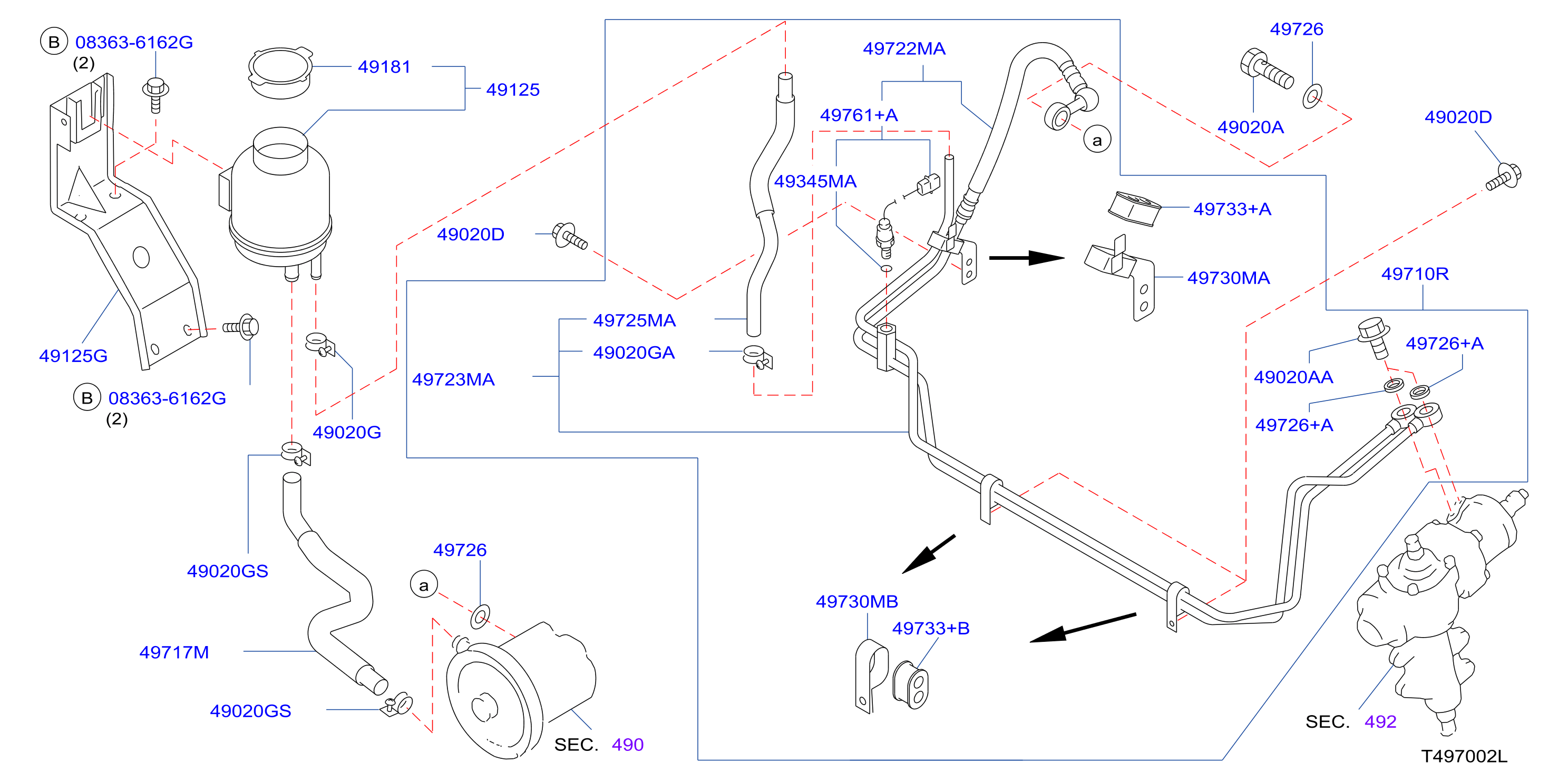 Power Steering Piping Sc Ka24 Dc 2Wd Ka24