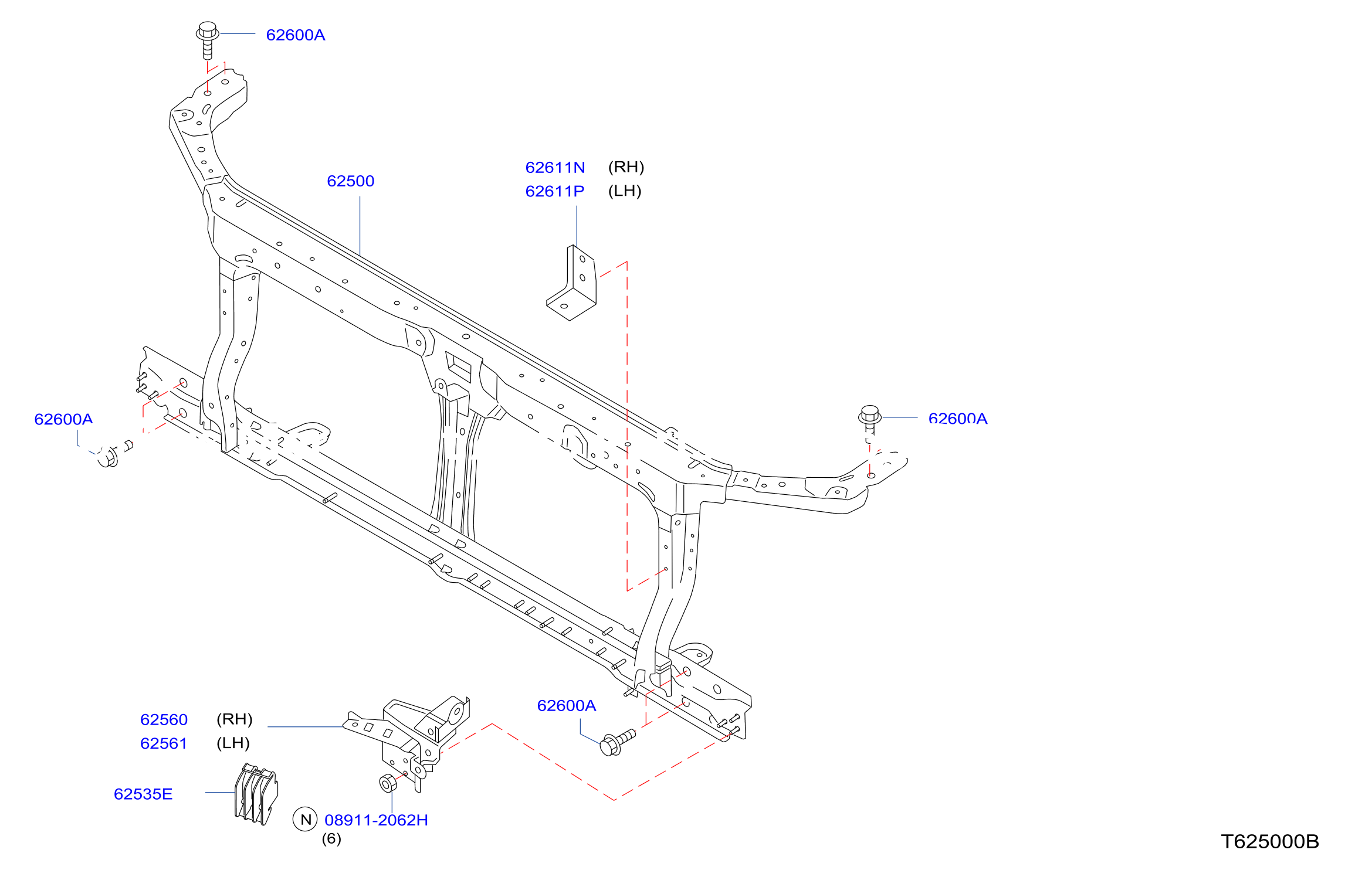 Front Apron Radiator Core Support Yd25
