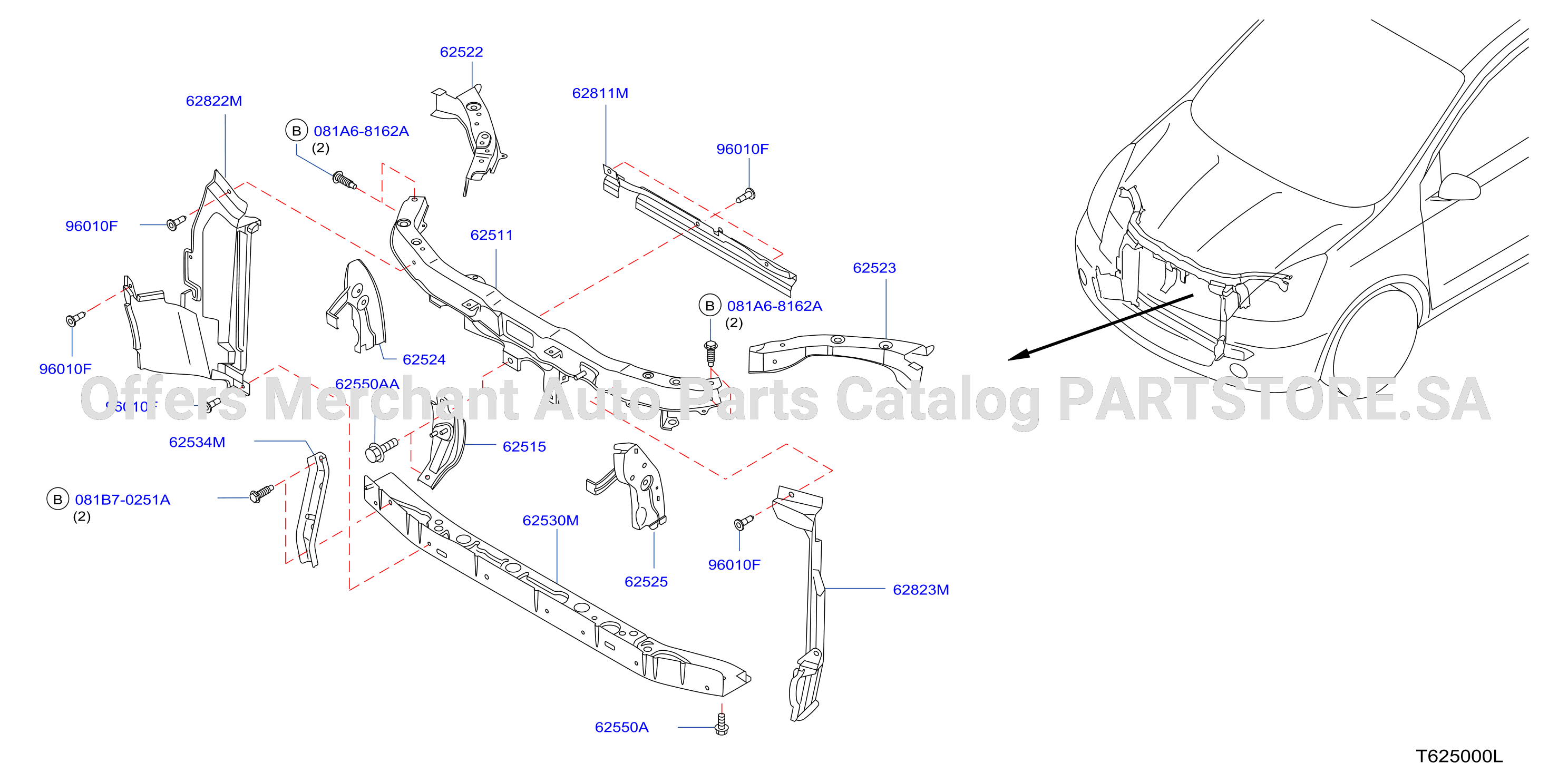 Front Apron Radiator Core Support