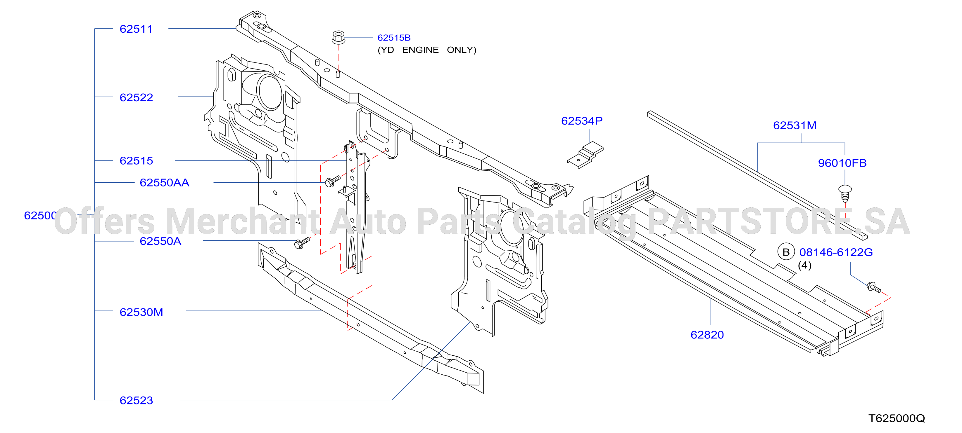 Front Apron Radiator Core Support