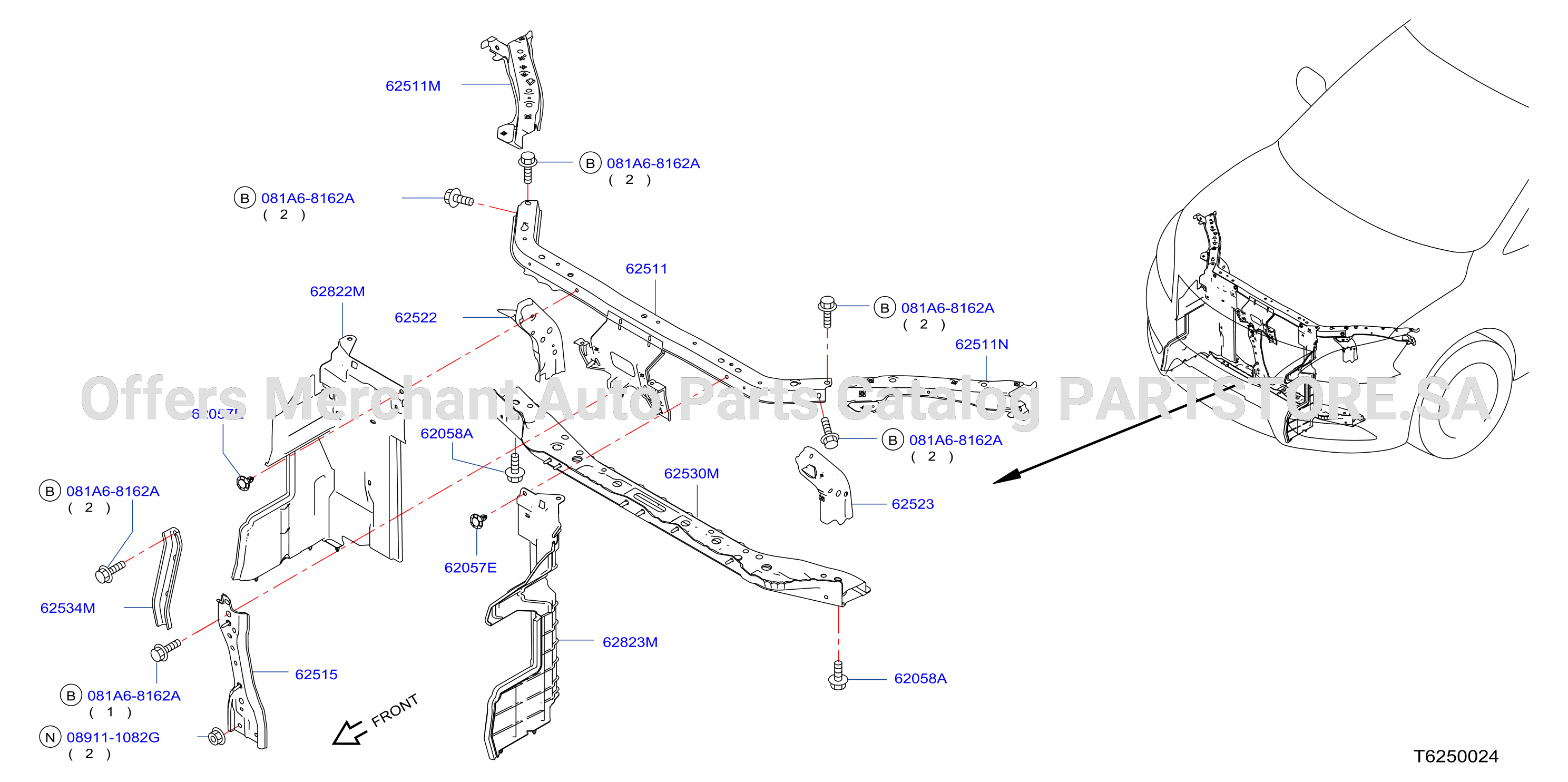 Front Apron Radiator Core Support