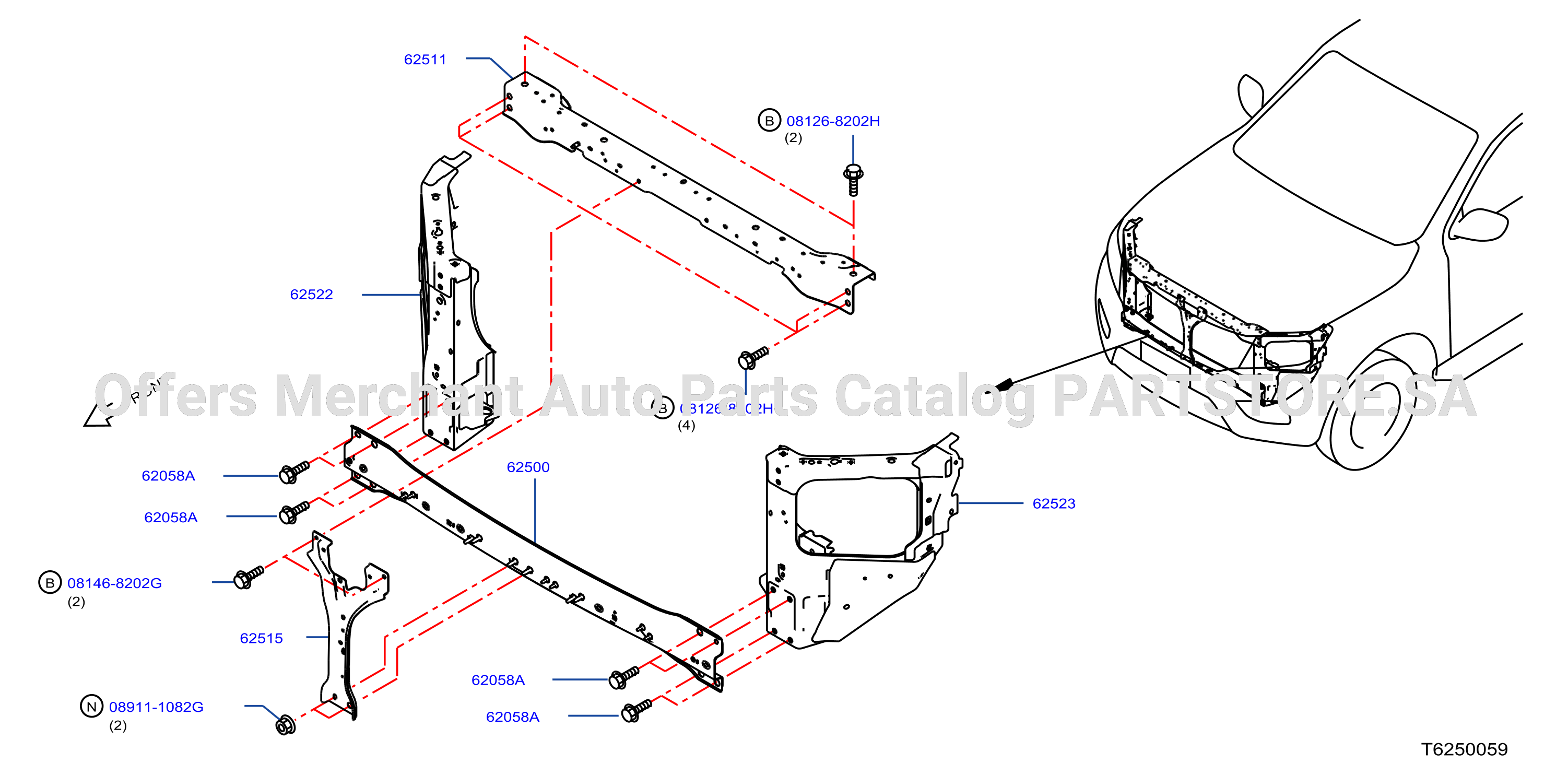 Front Apron Radiator Core Support