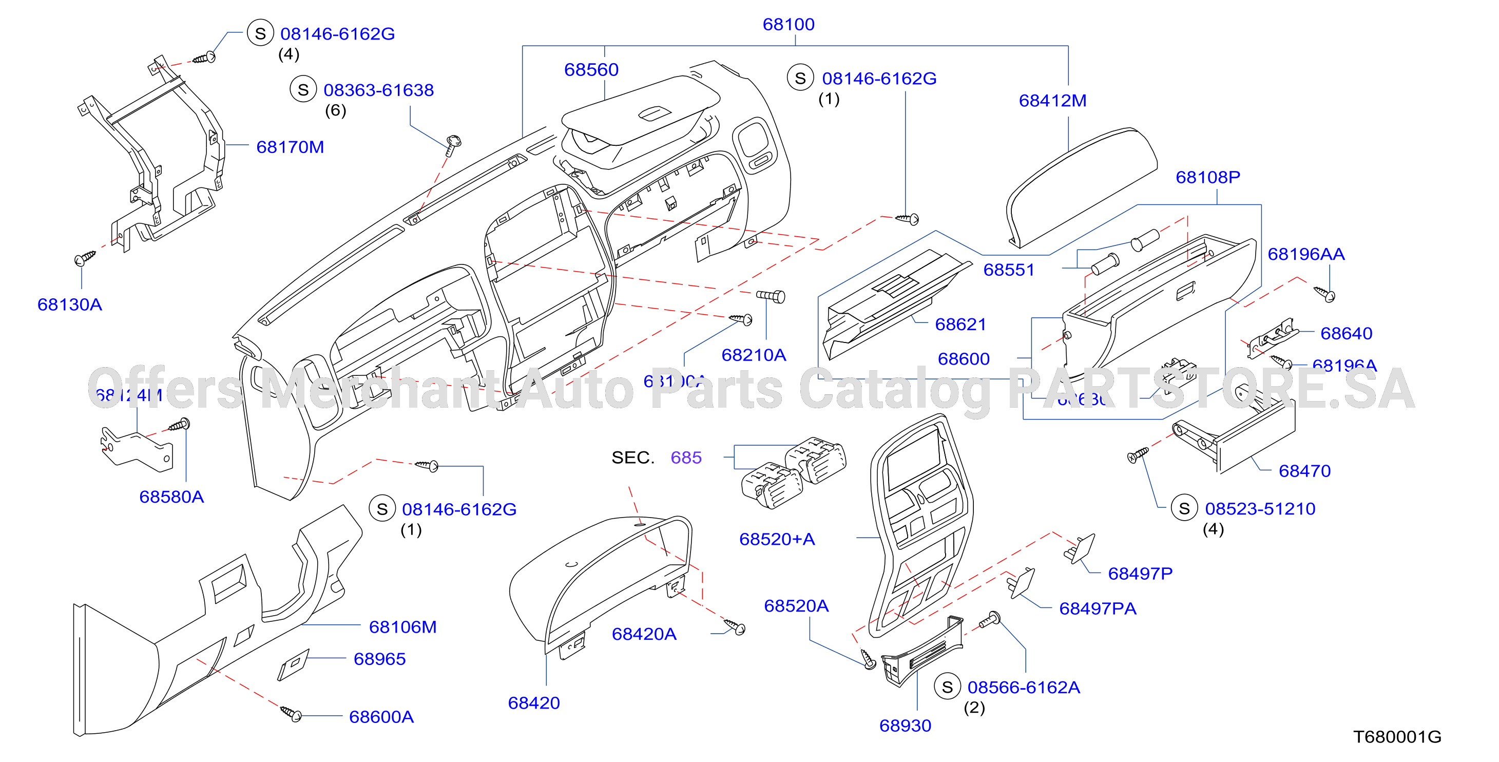 Instrument Panel Pad Cluster Lid W / O Airbag
