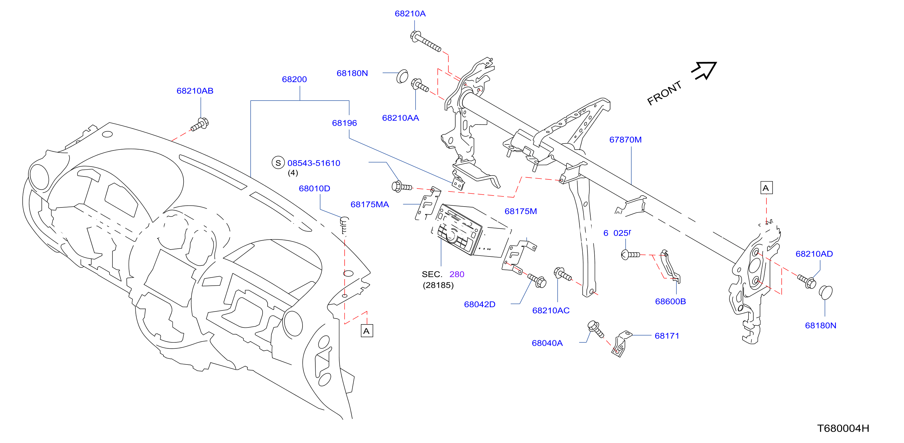 Instrument Panel Pad Cluster Lid Inst Fitting