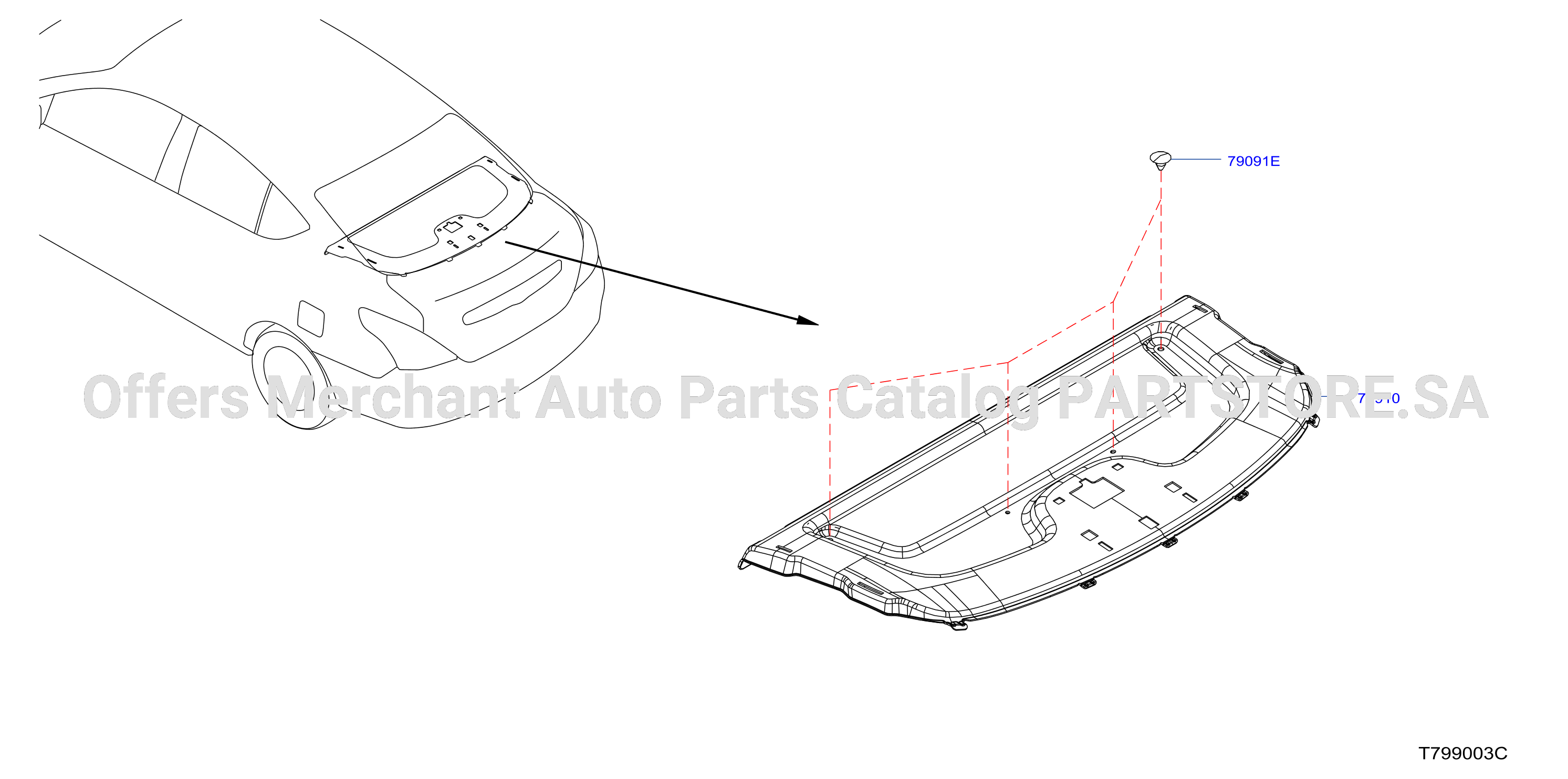 Rear Back Panel Trimming W / O Child Anch