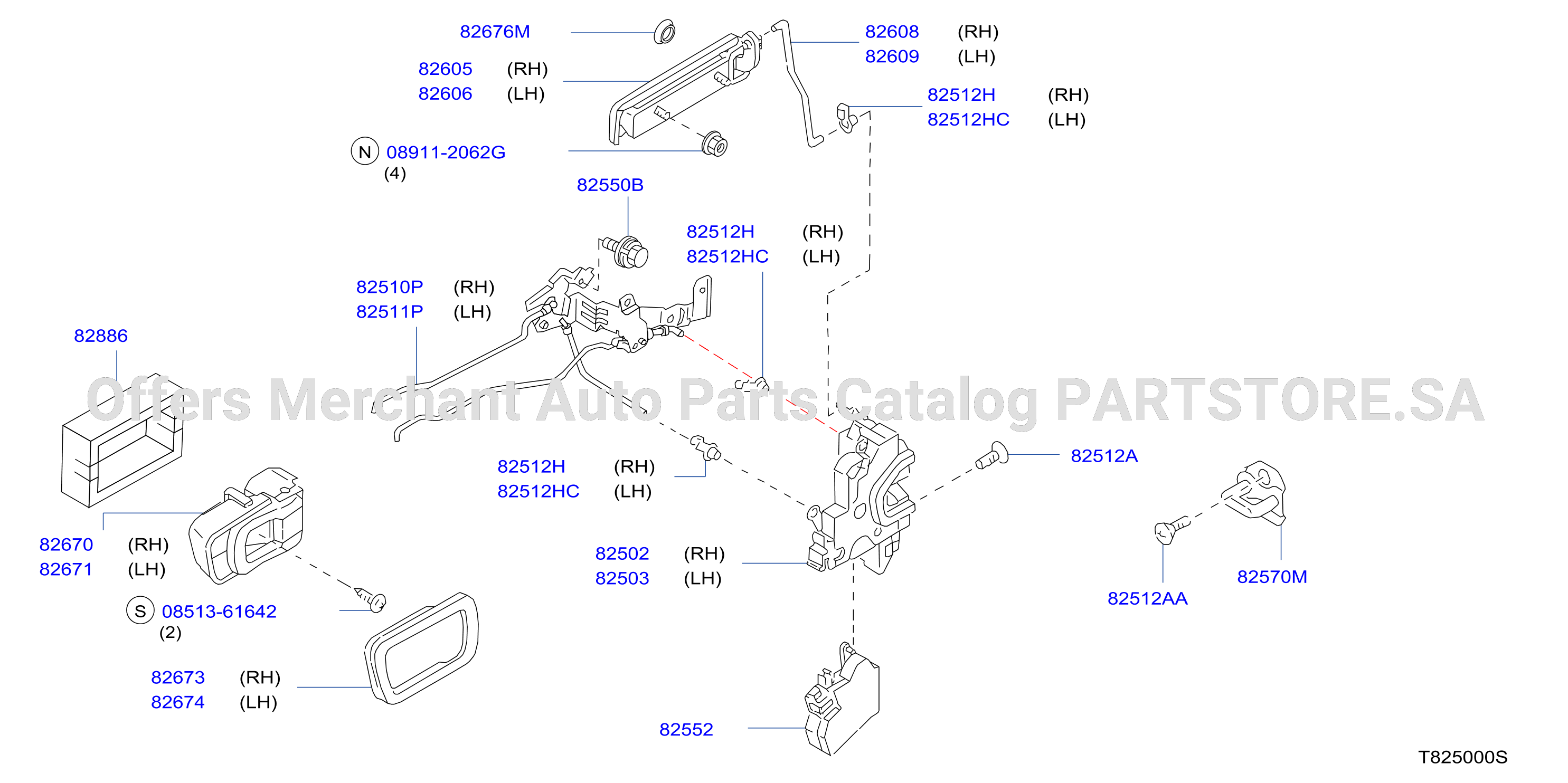 Rear Door Lock Handle