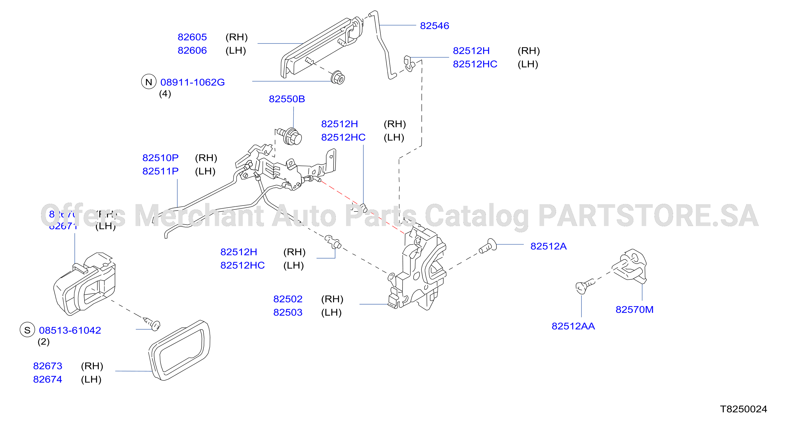 Rear Door Lock Handle