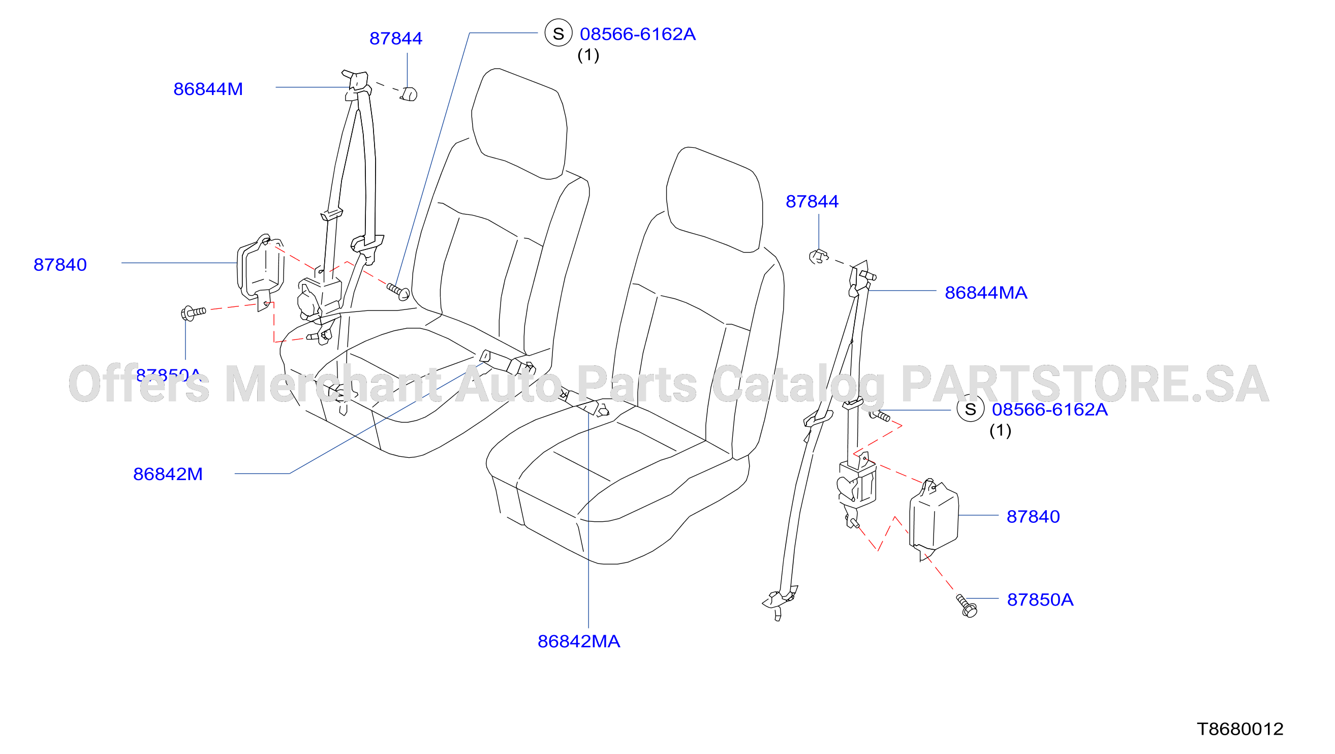 Front Seat Belt Separate