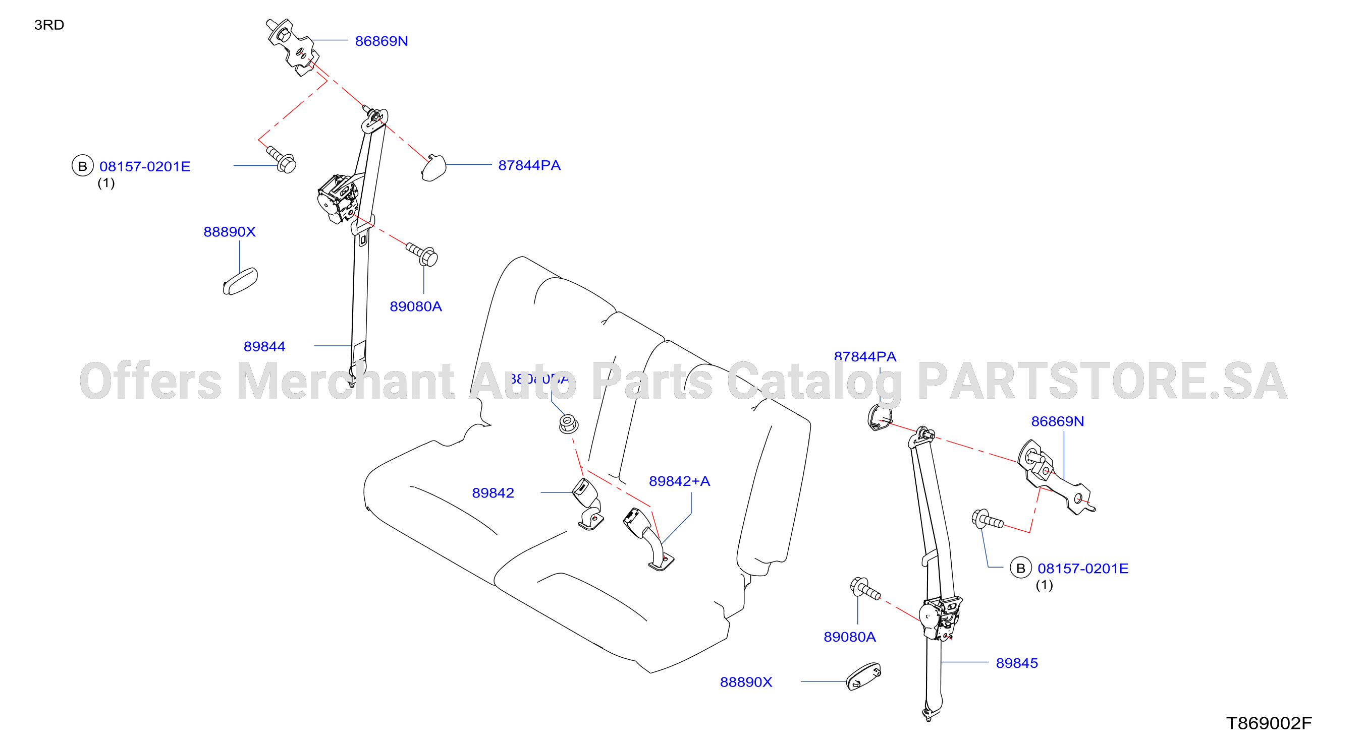 Rear Seat Belt 3Rd