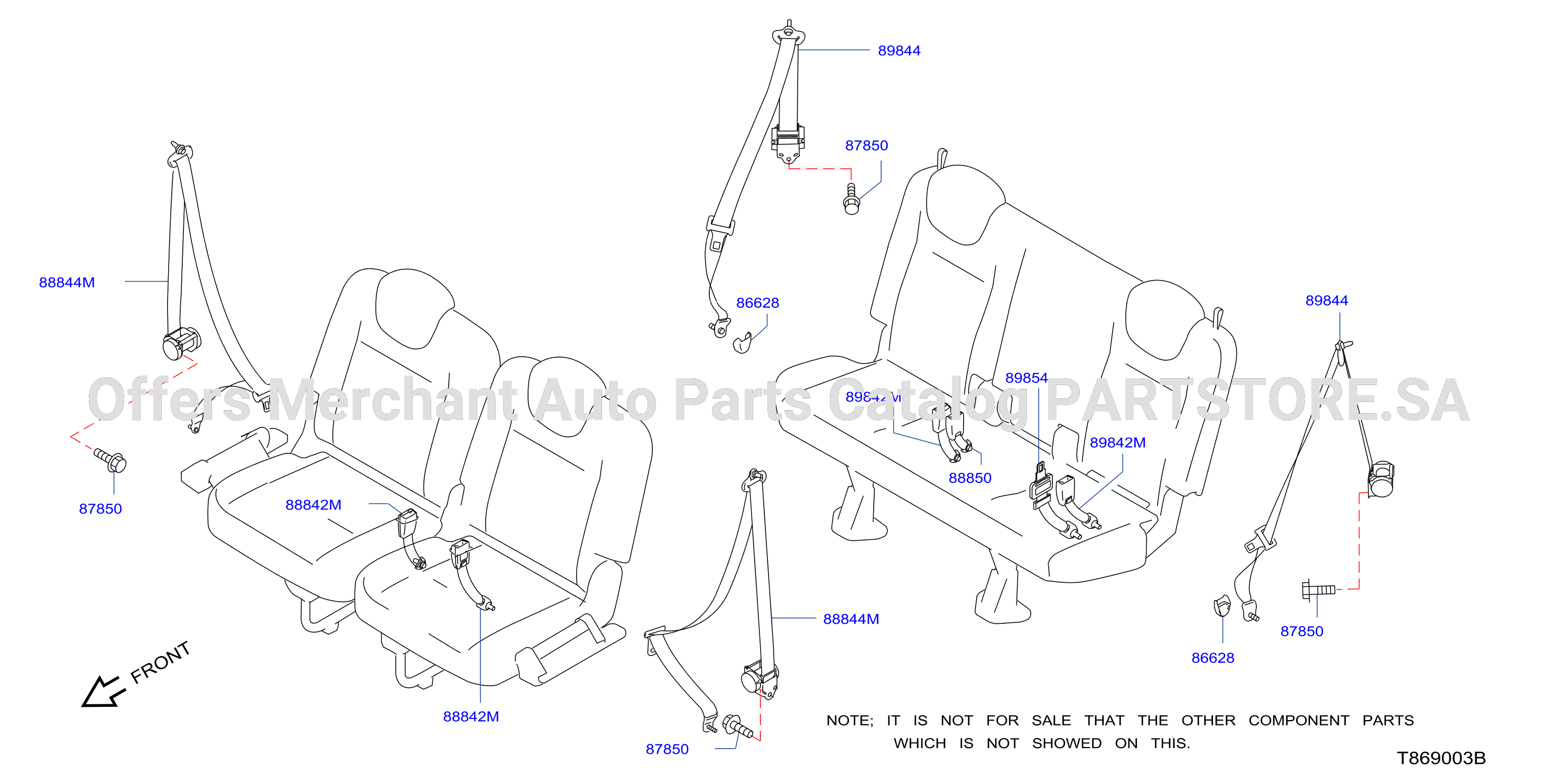 Rear Seat Belt 223 Seat