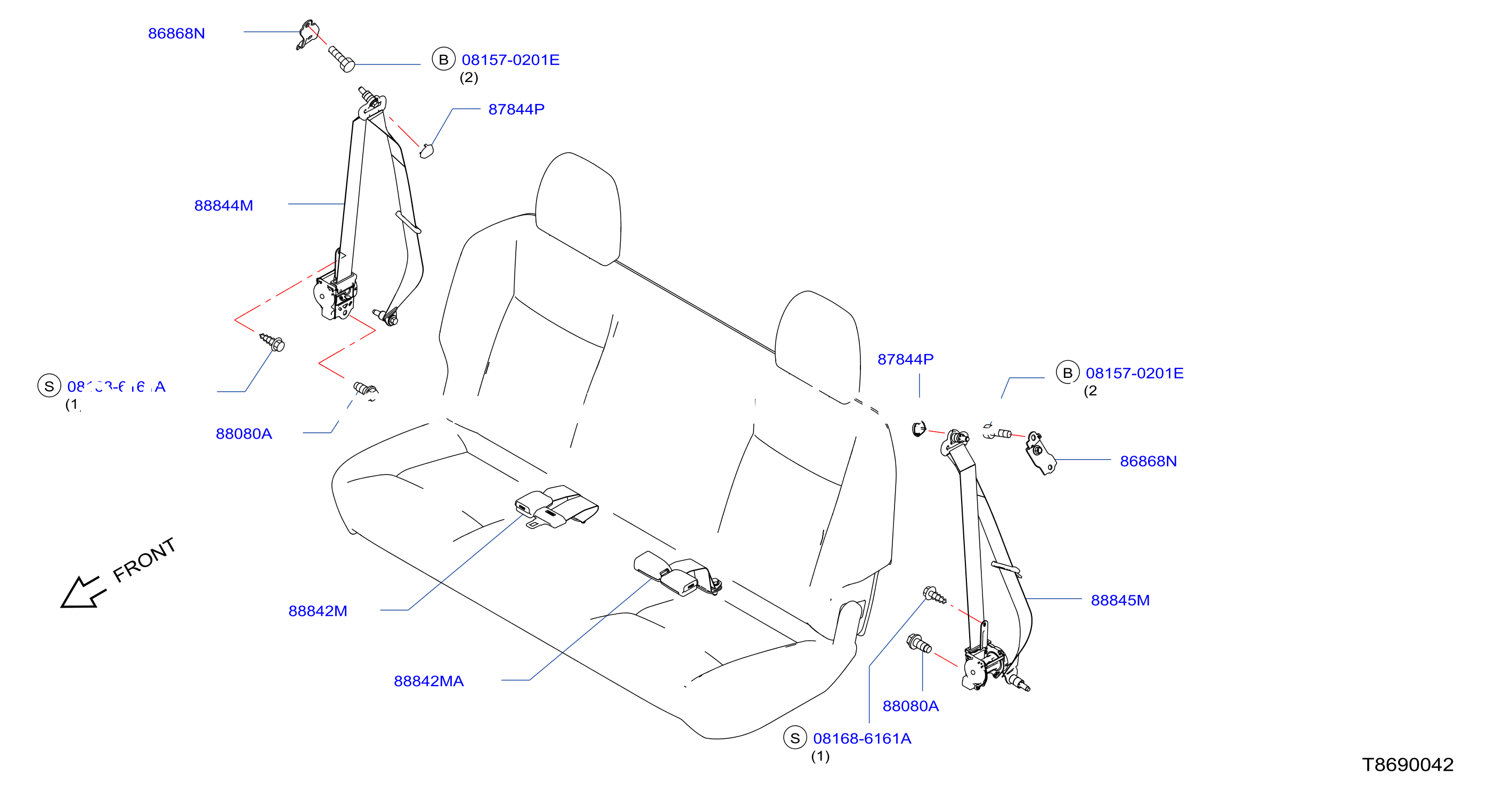 Rear Seat Belt D C