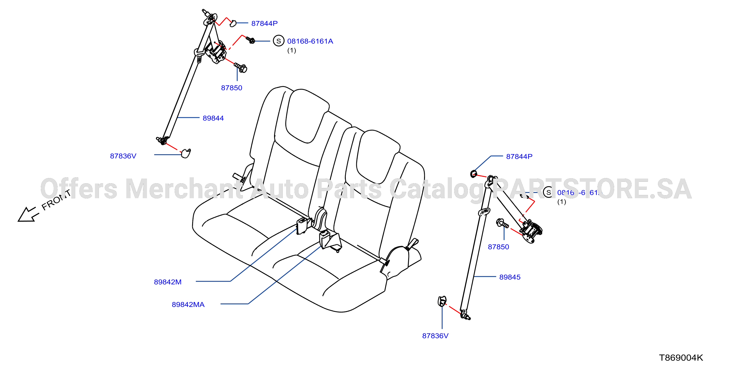 Rear Seat Belt 3Rd Row
