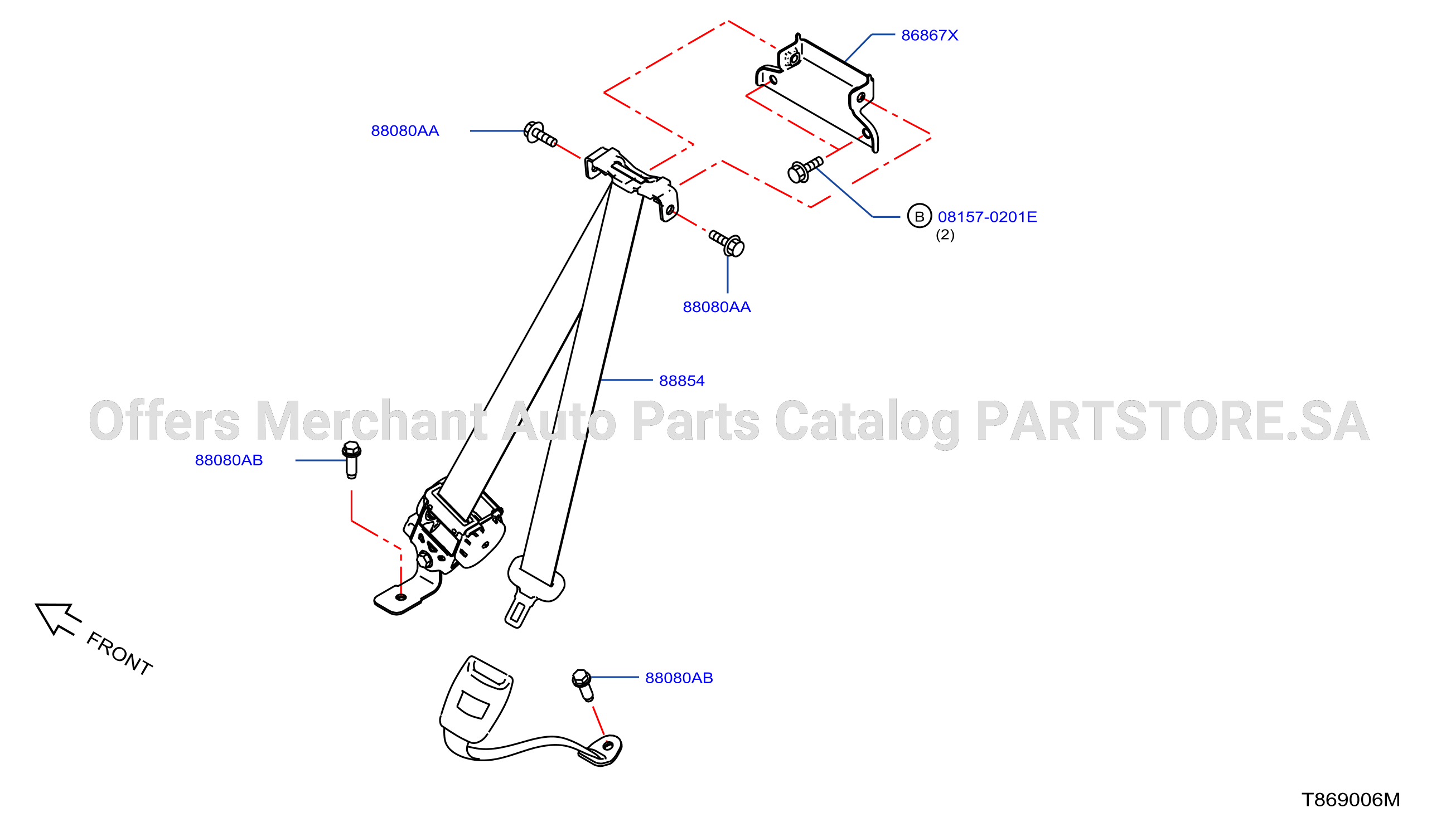 Rear Seat Belt D Cab Ctr 3Point