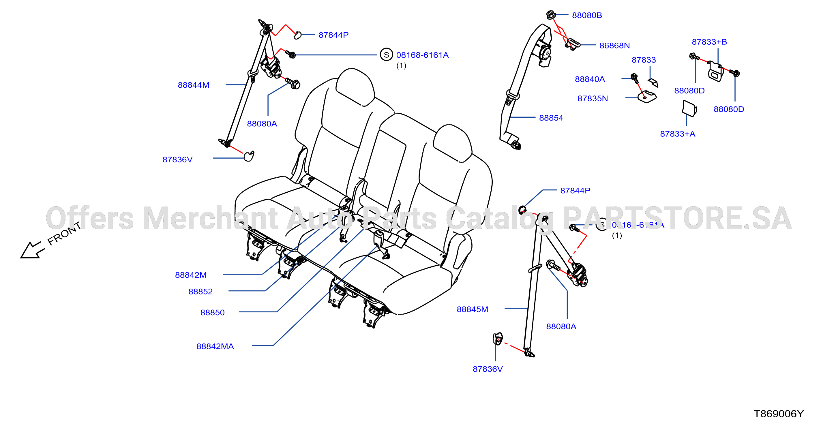 Rear Seat Belt 2Nd Row
