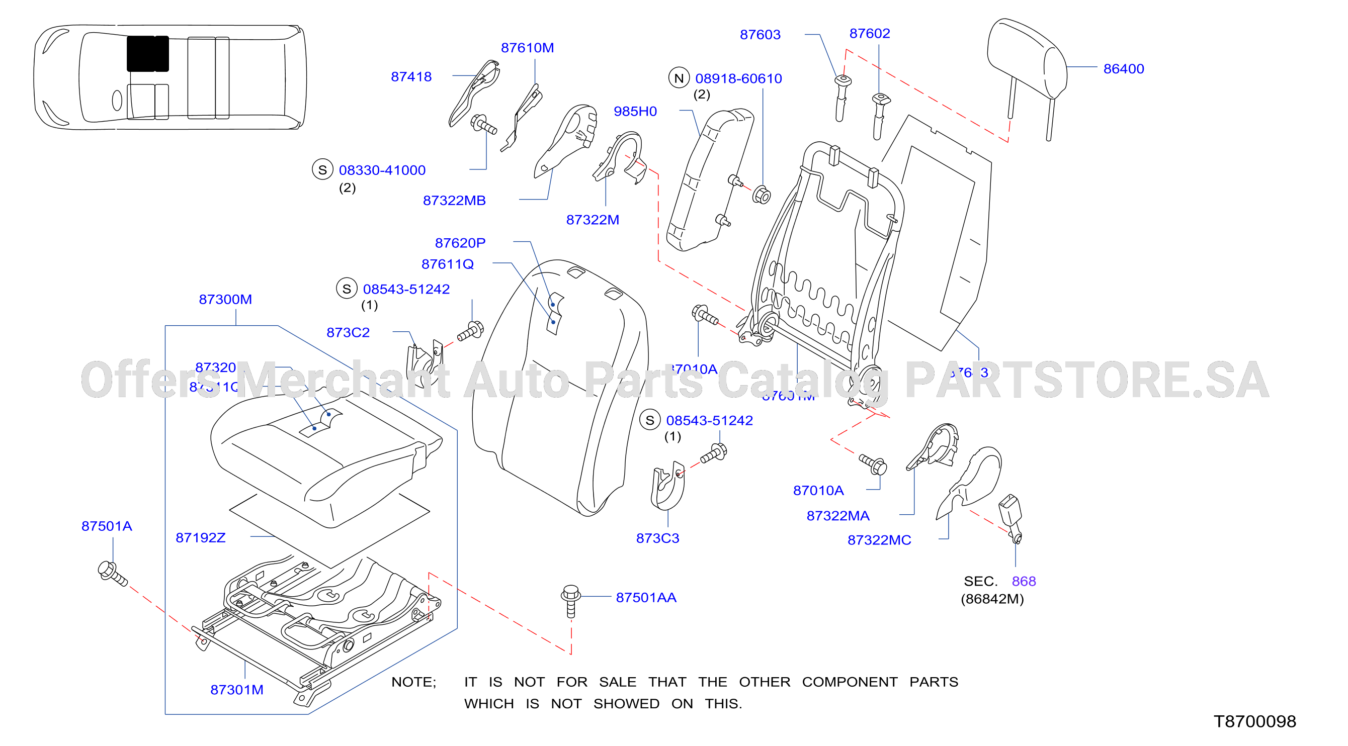 Front Seat Rh Seat Cloth A Sab