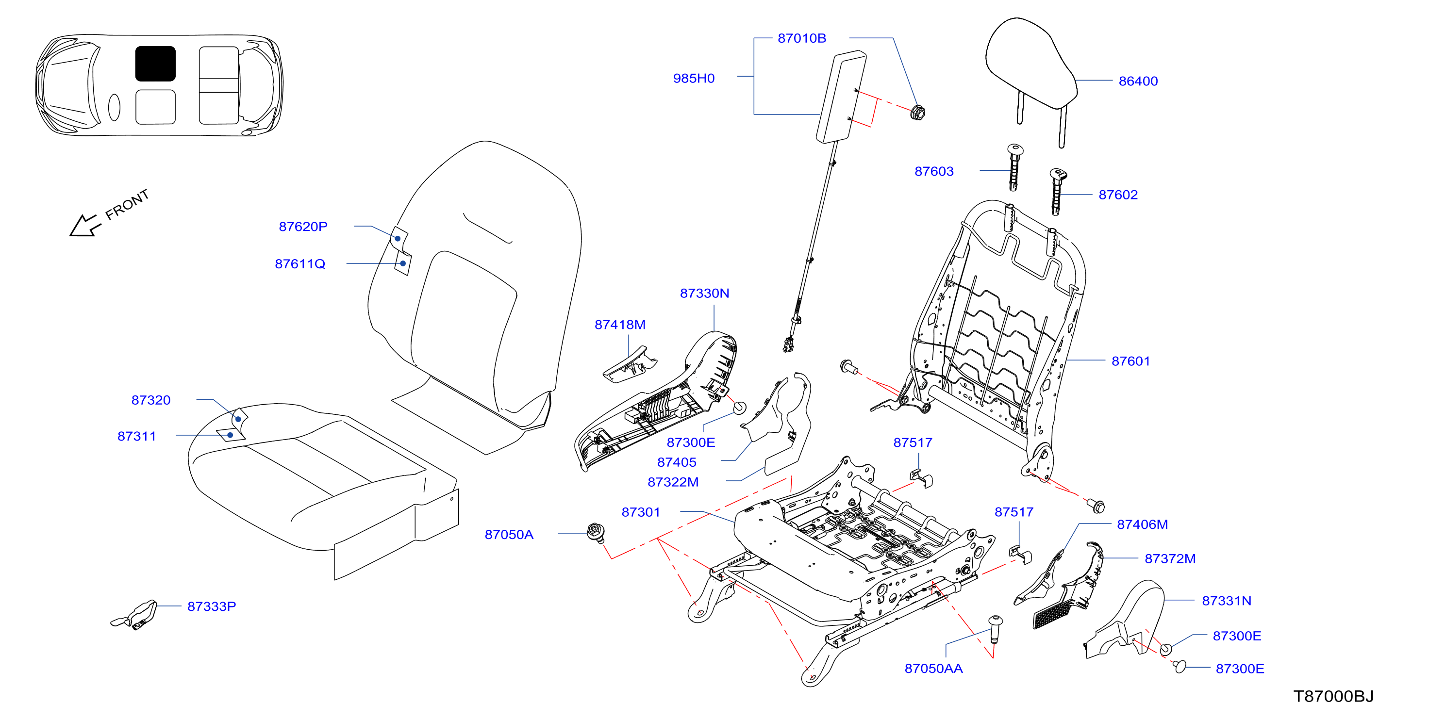 Front Seat Rh Seat W / Side A B