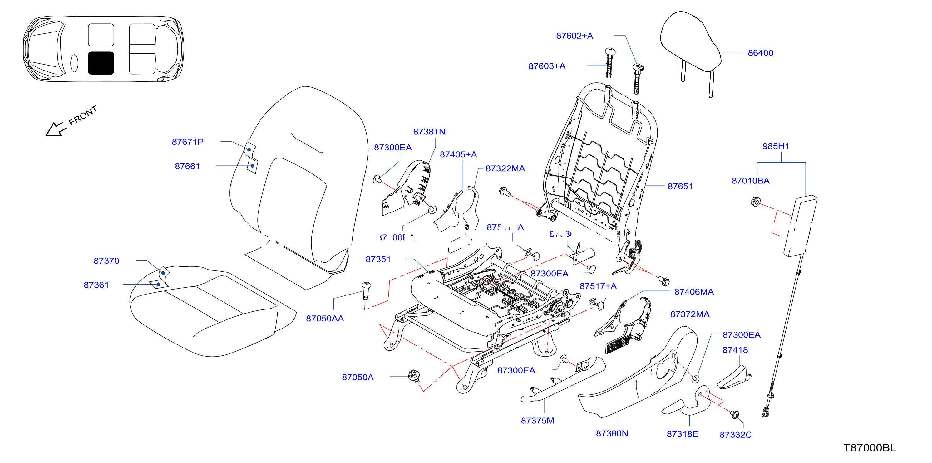 Front Seat Lh Seat W / Side A B