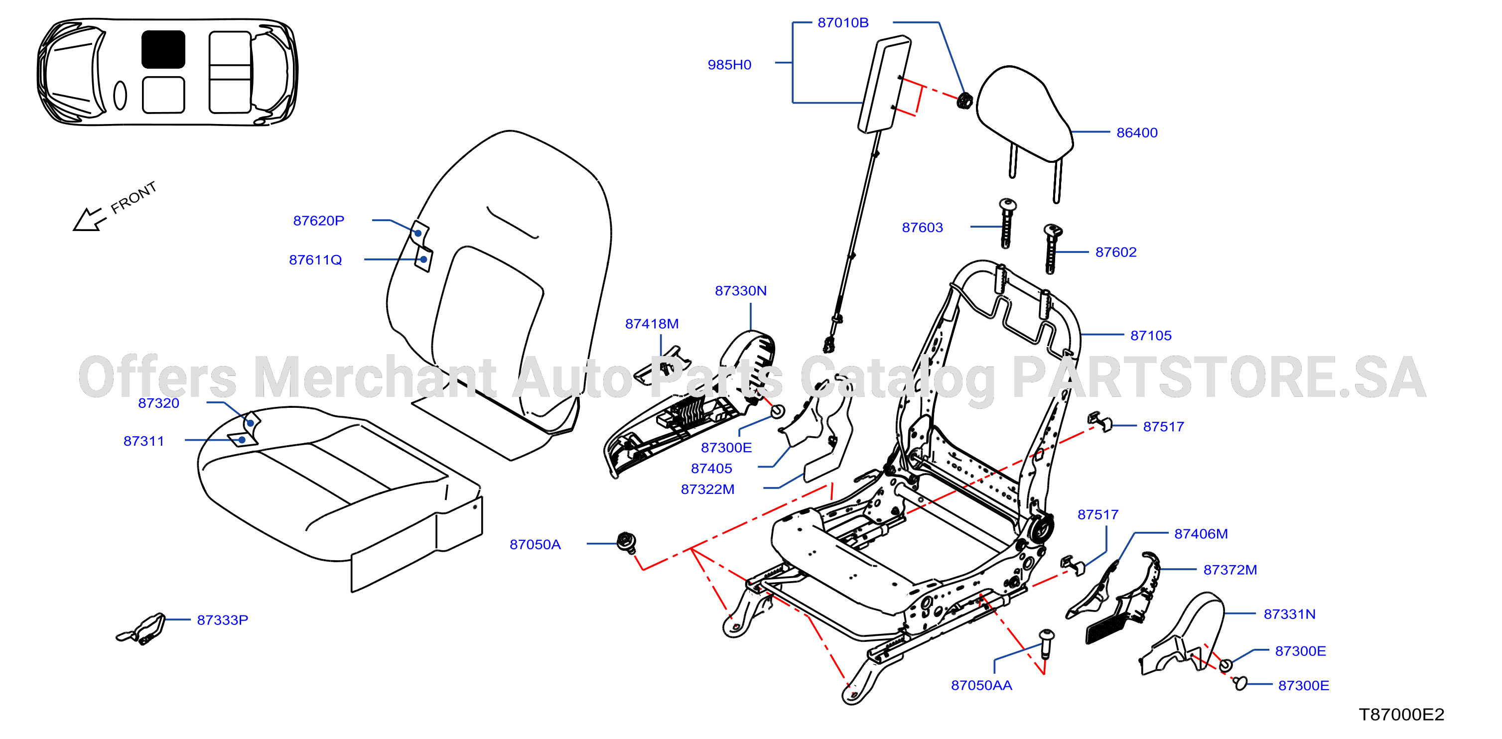 Front Seat Rh Seat W / Side A B