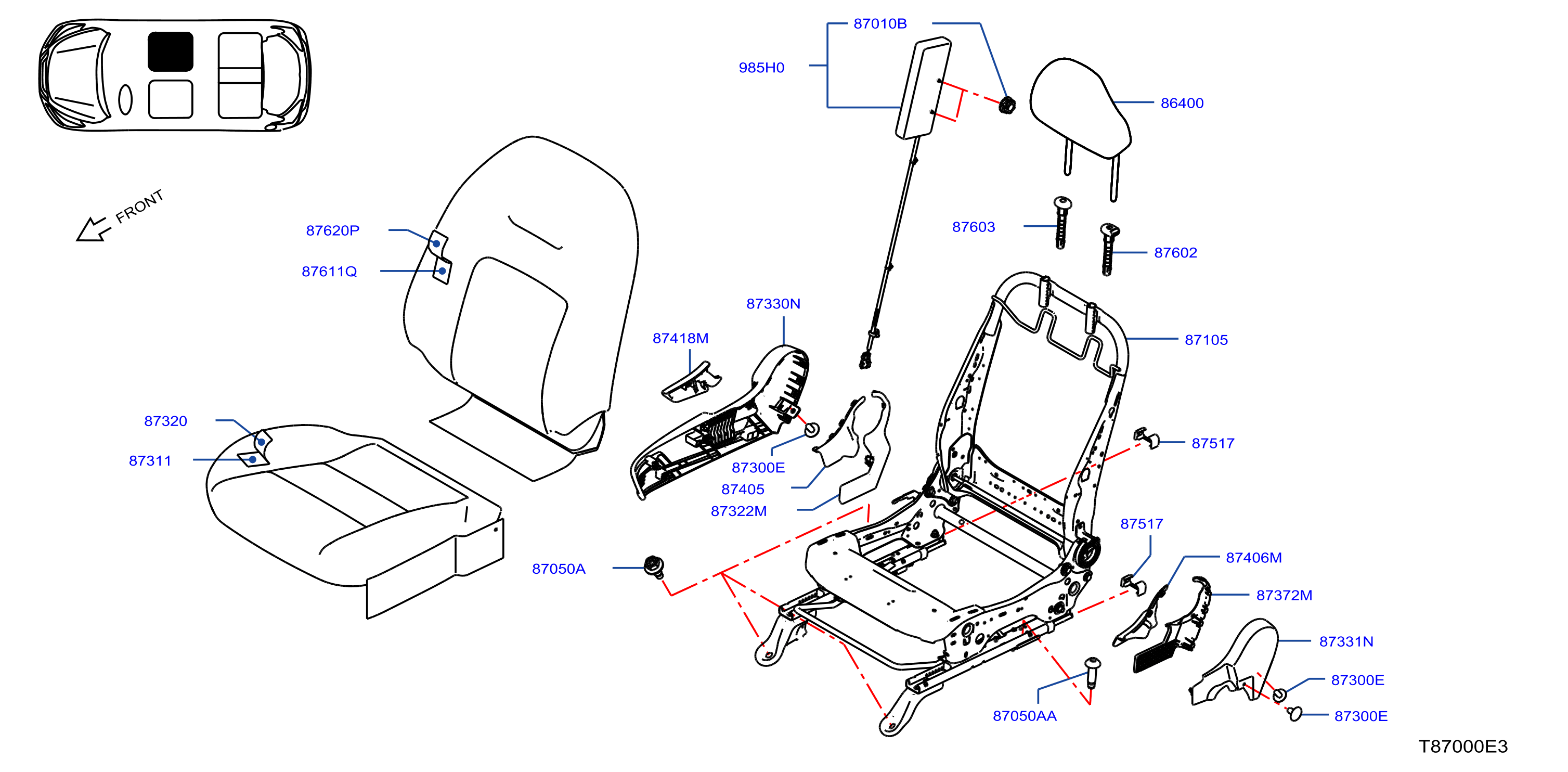 Front Seat Rh Seat W / O Side A B