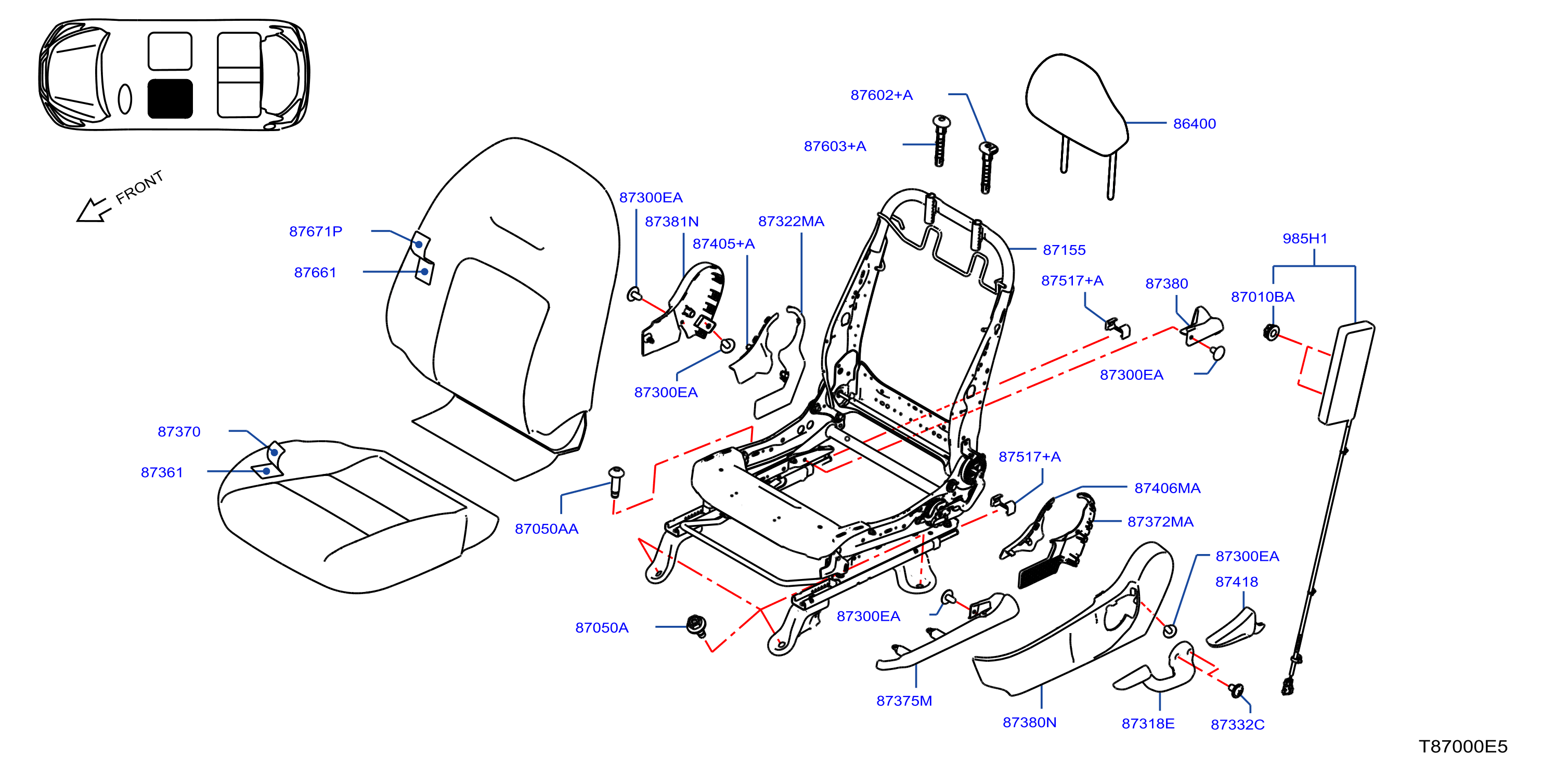 Front Seat Lh Seat W / O Side A B