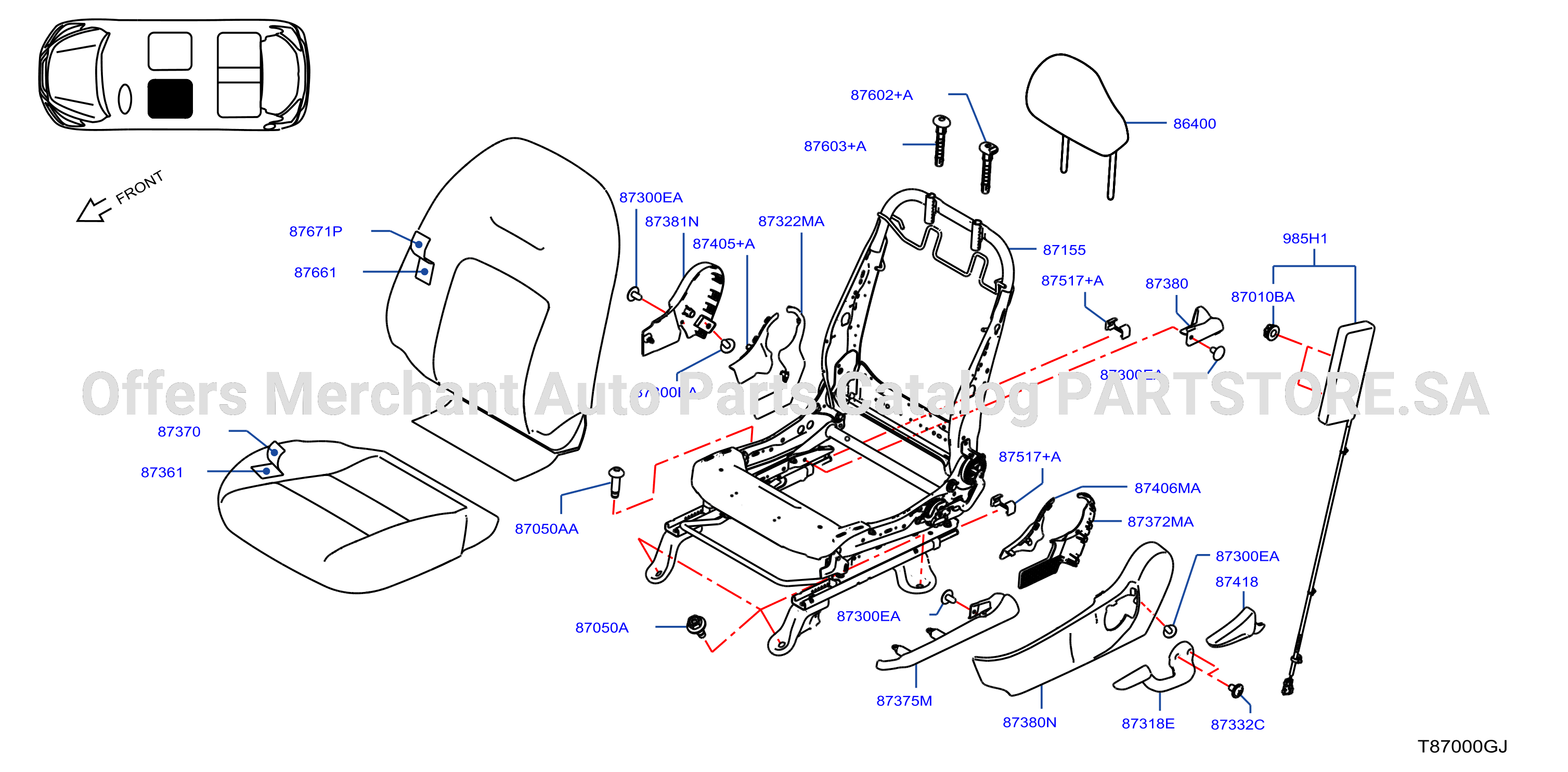 Front Seat Lh Seat W / O Side A B